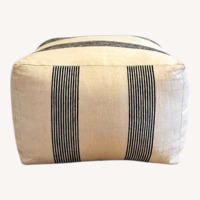 Moroccan Striped Pouf / Ottoman