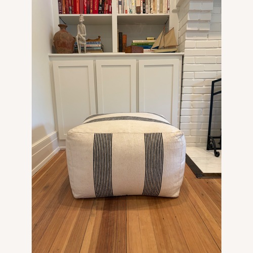 Used Moroccan Striped Pouf / Ottoman for sale on AptDeco