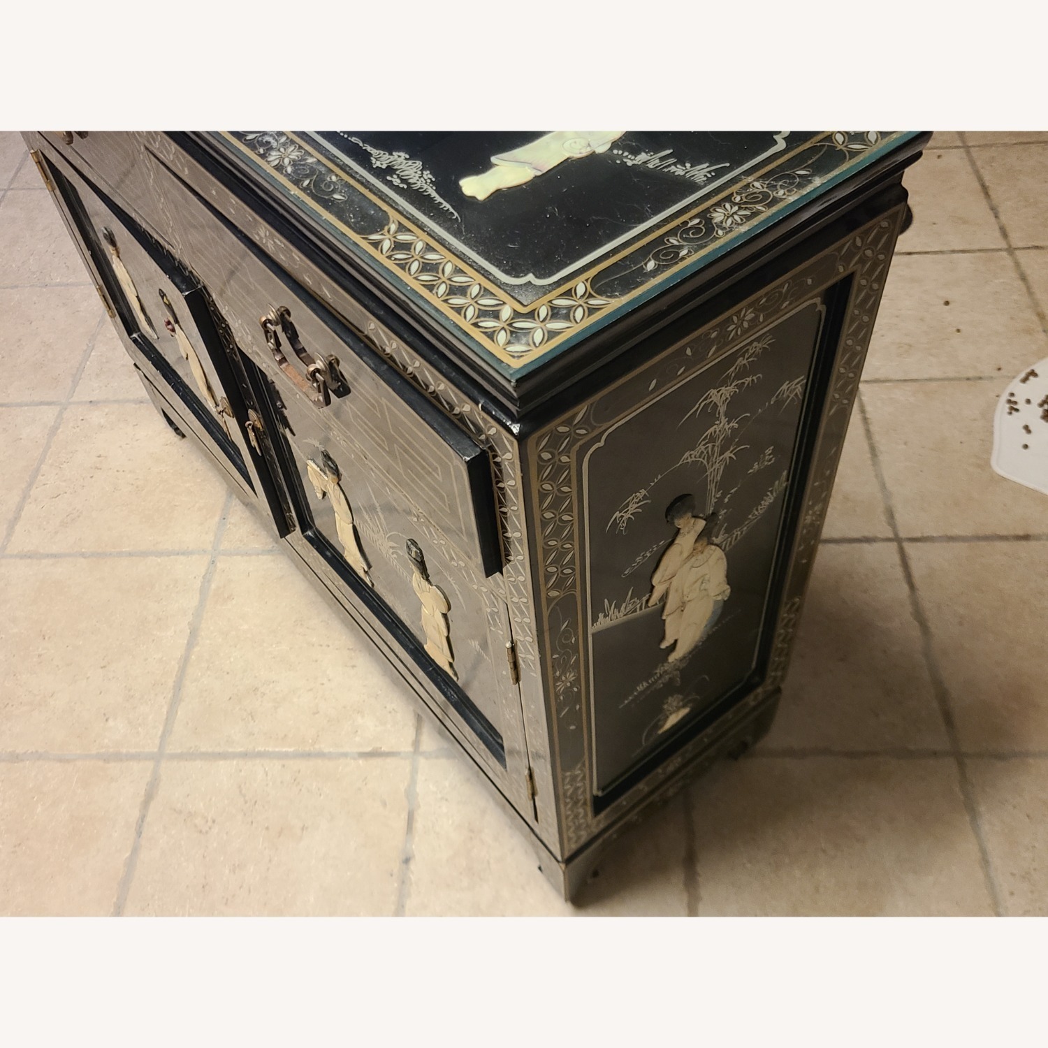 Oriental Asian Mother of Pearl Cabinet - image-6