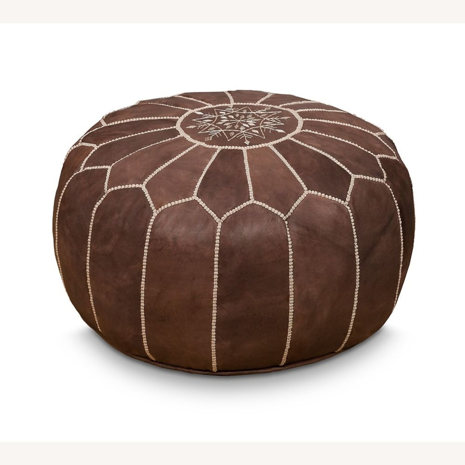 Pottery Barn Nadia Moroccan-Style Leather Pouf - image-4