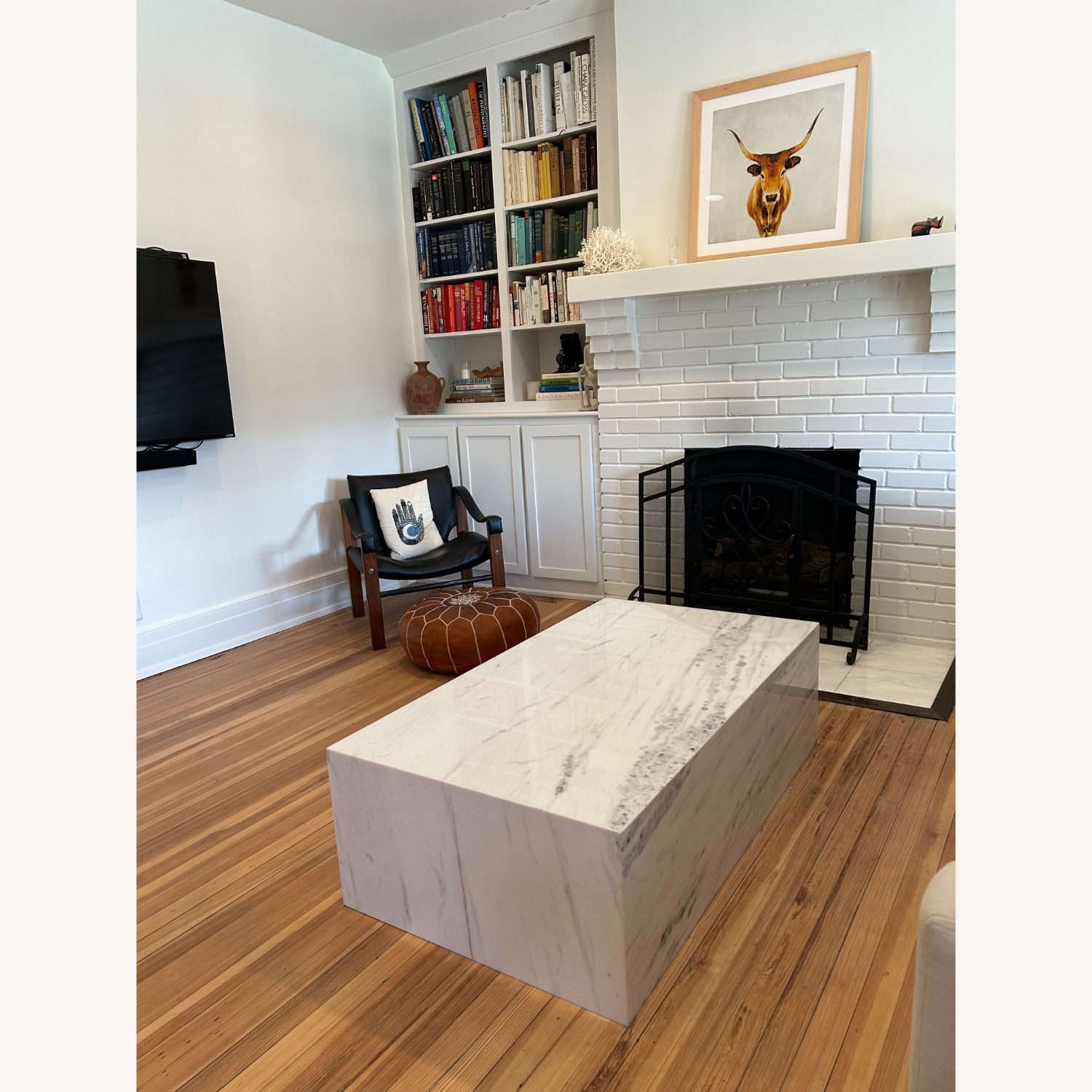 Large Plinth Marble Coffee Table - image-2