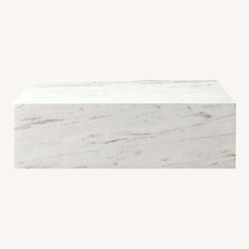 Used Large Plinth Marble Coffee Table for sale on AptDeco