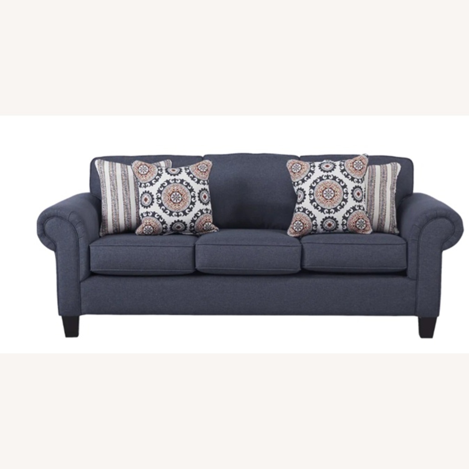 Rooms To Go Blue Fabric 3+ Seater Sofa - image-4