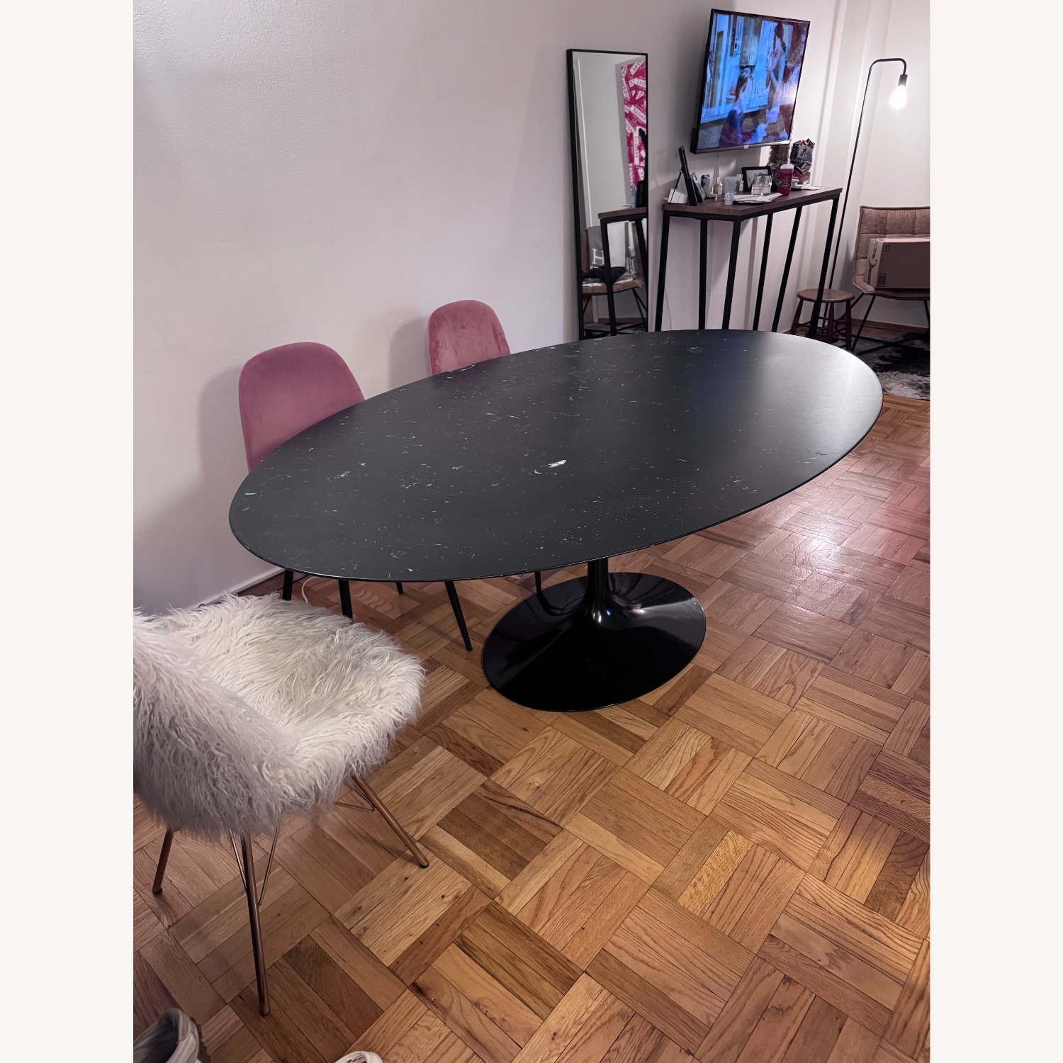 Design Within Reach Black Marble Dining Table - image-1