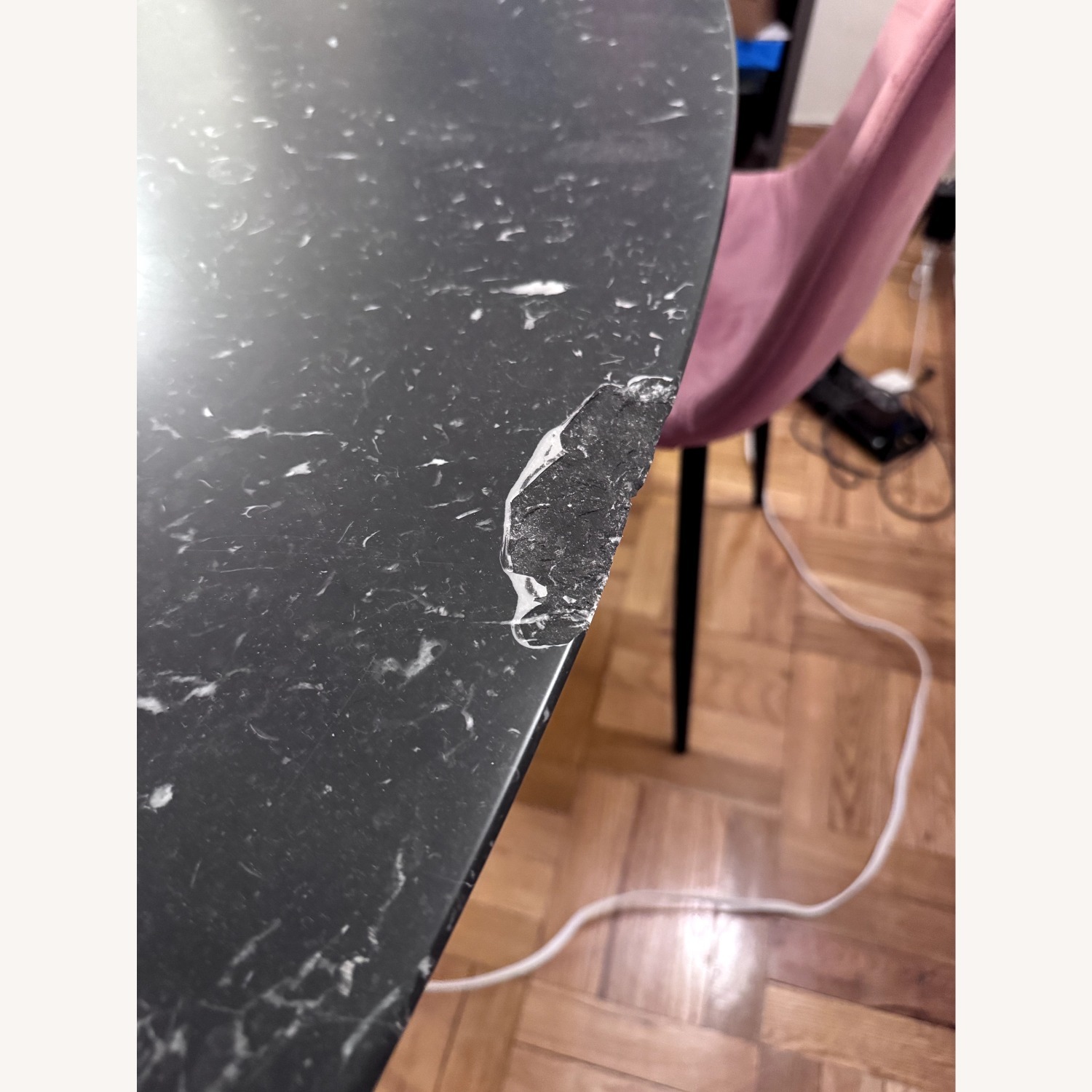 Design Within Reach Black Marble Dining Table - image-2