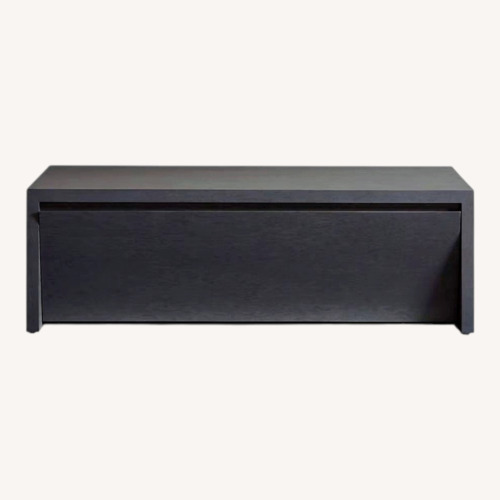 Used CB2 Vander Rectangular Black Wood Coffee Table for sale on AptDeco