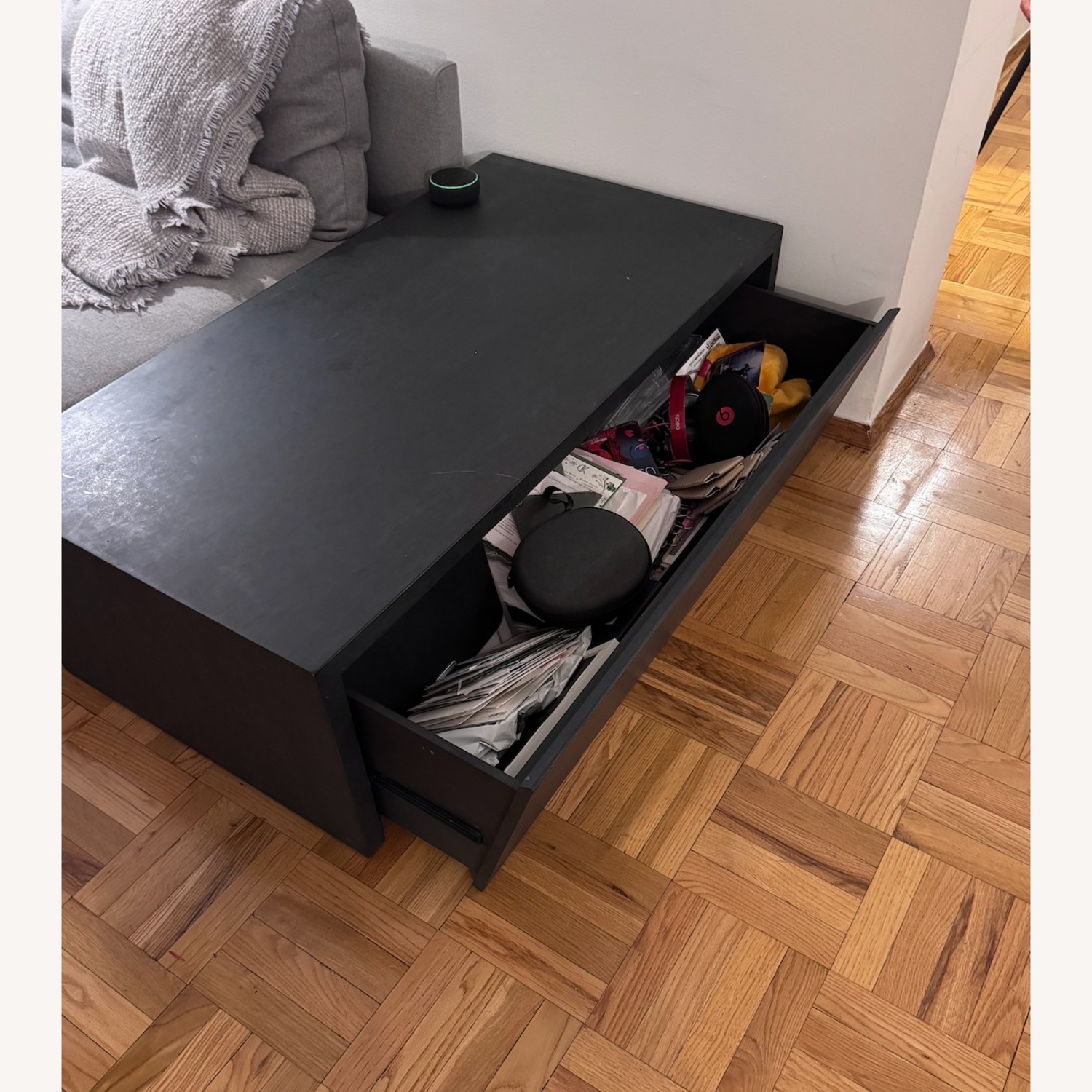 CB2 Vander Rectangular Black Wood Coffee Table - image-3