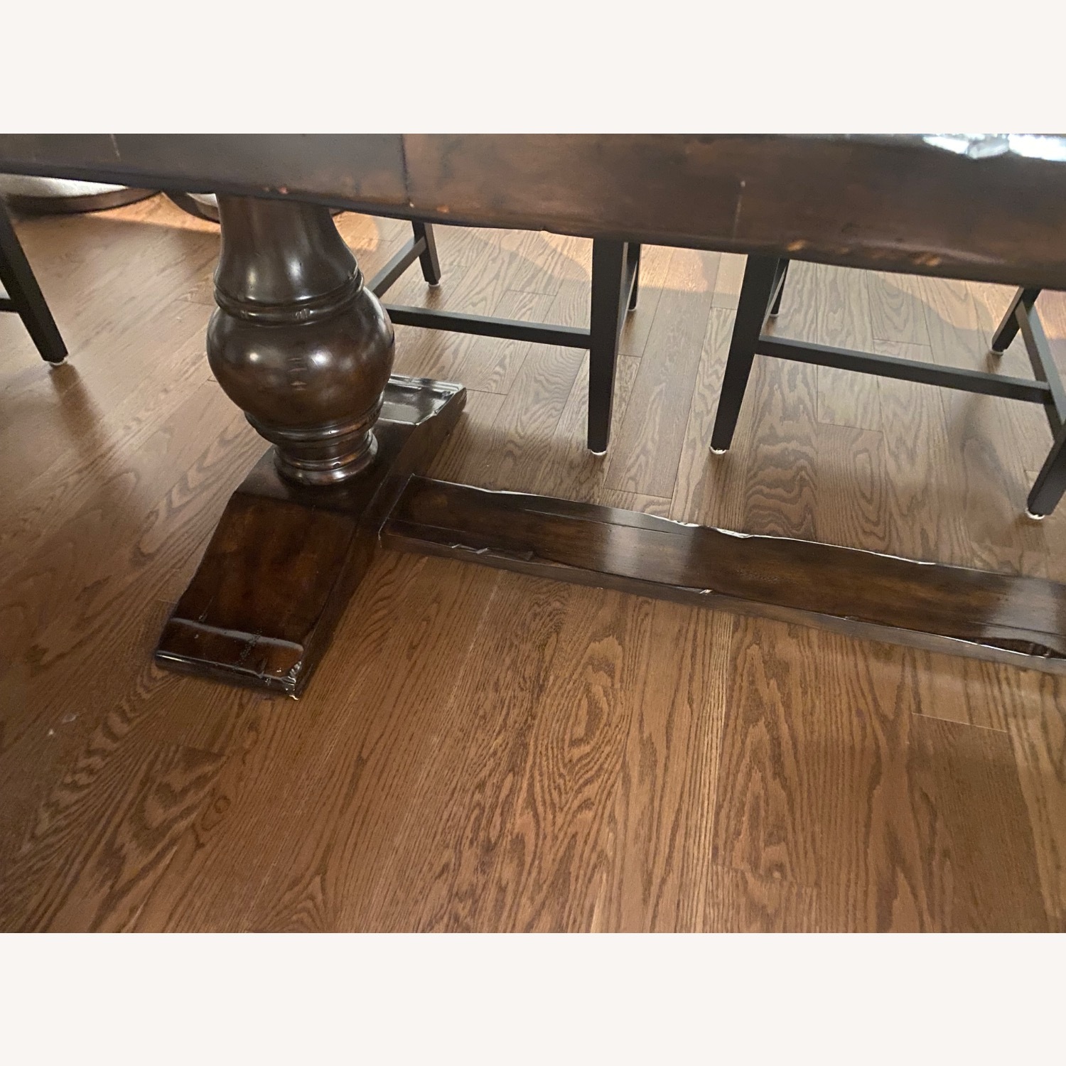 Dark Brown Wood Dining Set with 8 Chairs  - image-4