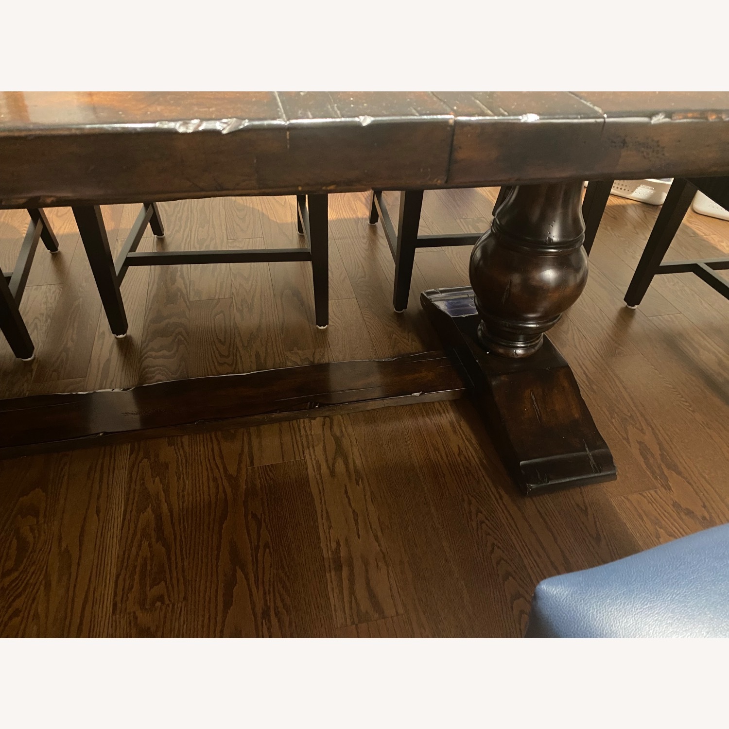Dark Brown Wood Dining Set with 8 Chairs  - image-6