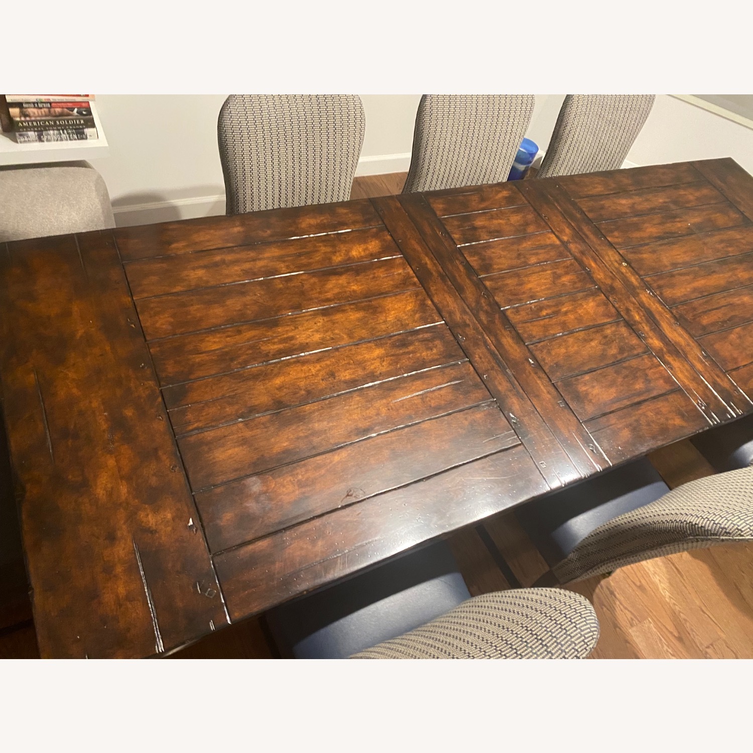 Dark Brown Wood Dining Set with 8 Chairs  - image-3