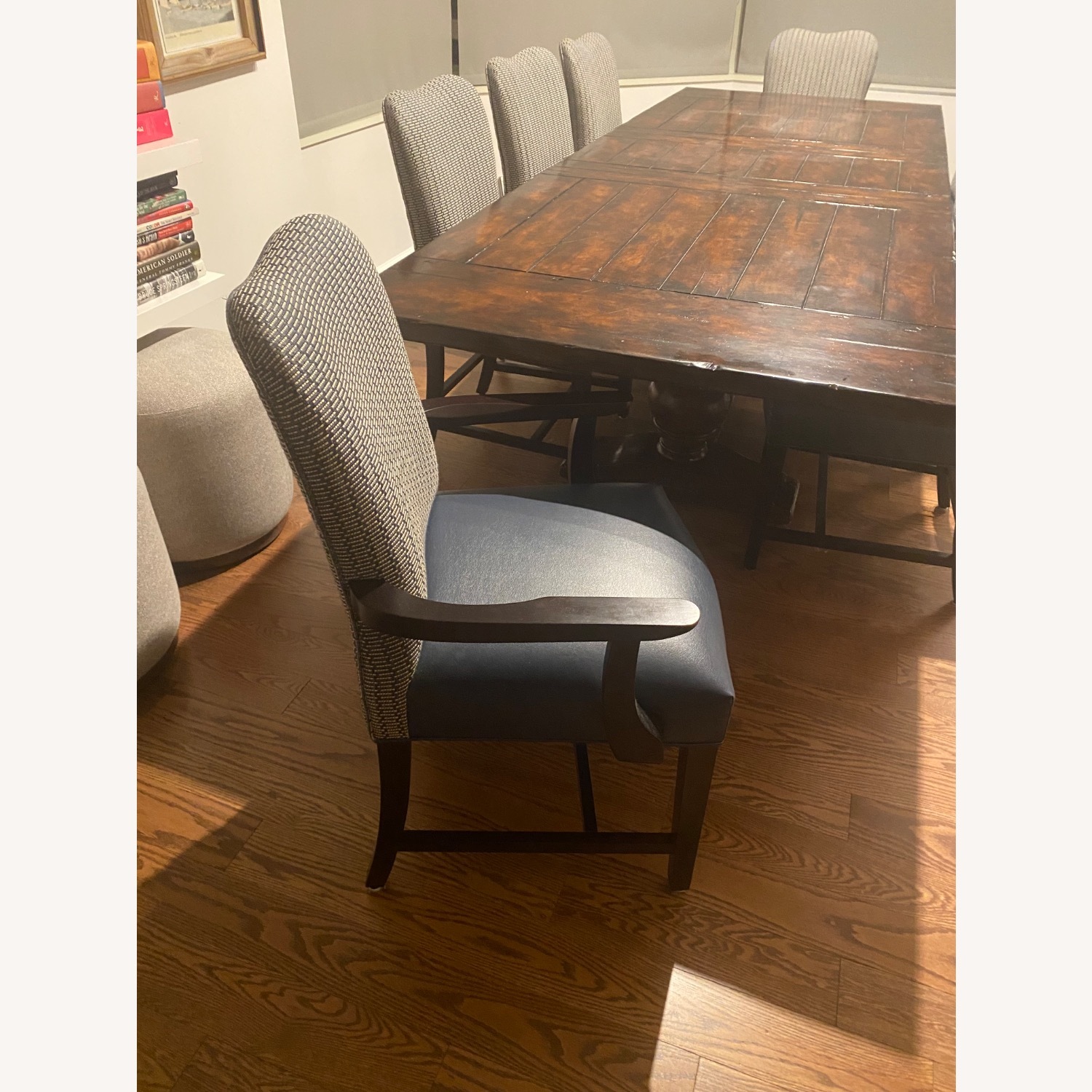 Dark Brown Wood Dining Set with 8 Chairs  - image-2