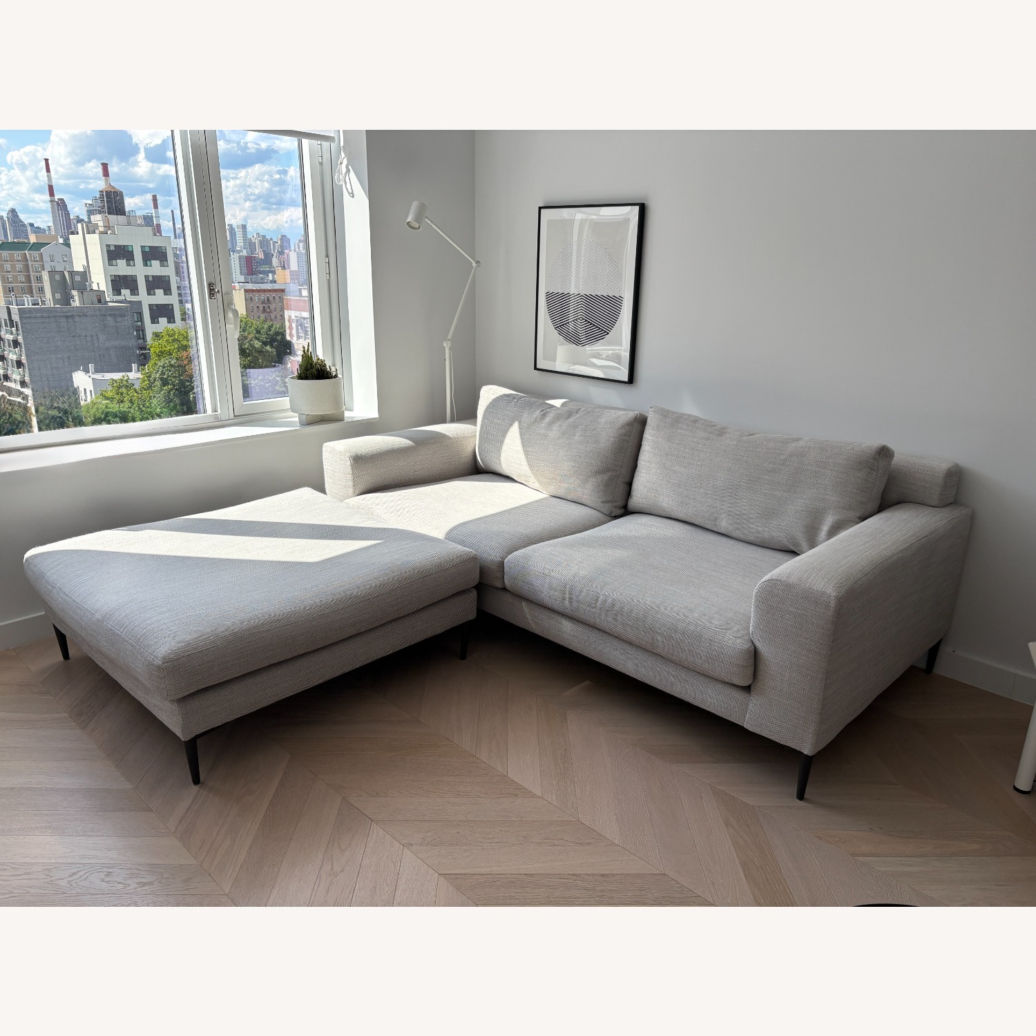 West Elm Harper 86 inch Sofa + Ottoman - image-1
