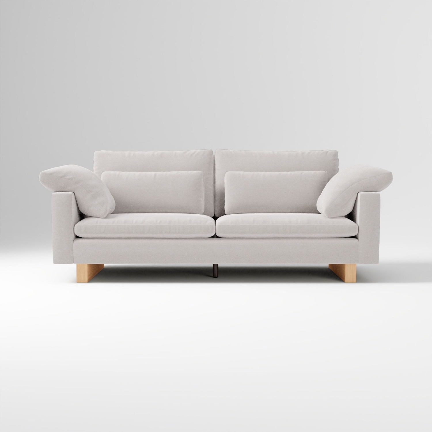 West Elm Harmony Light Gray Velvet 2 Seater Sofa - image-6
