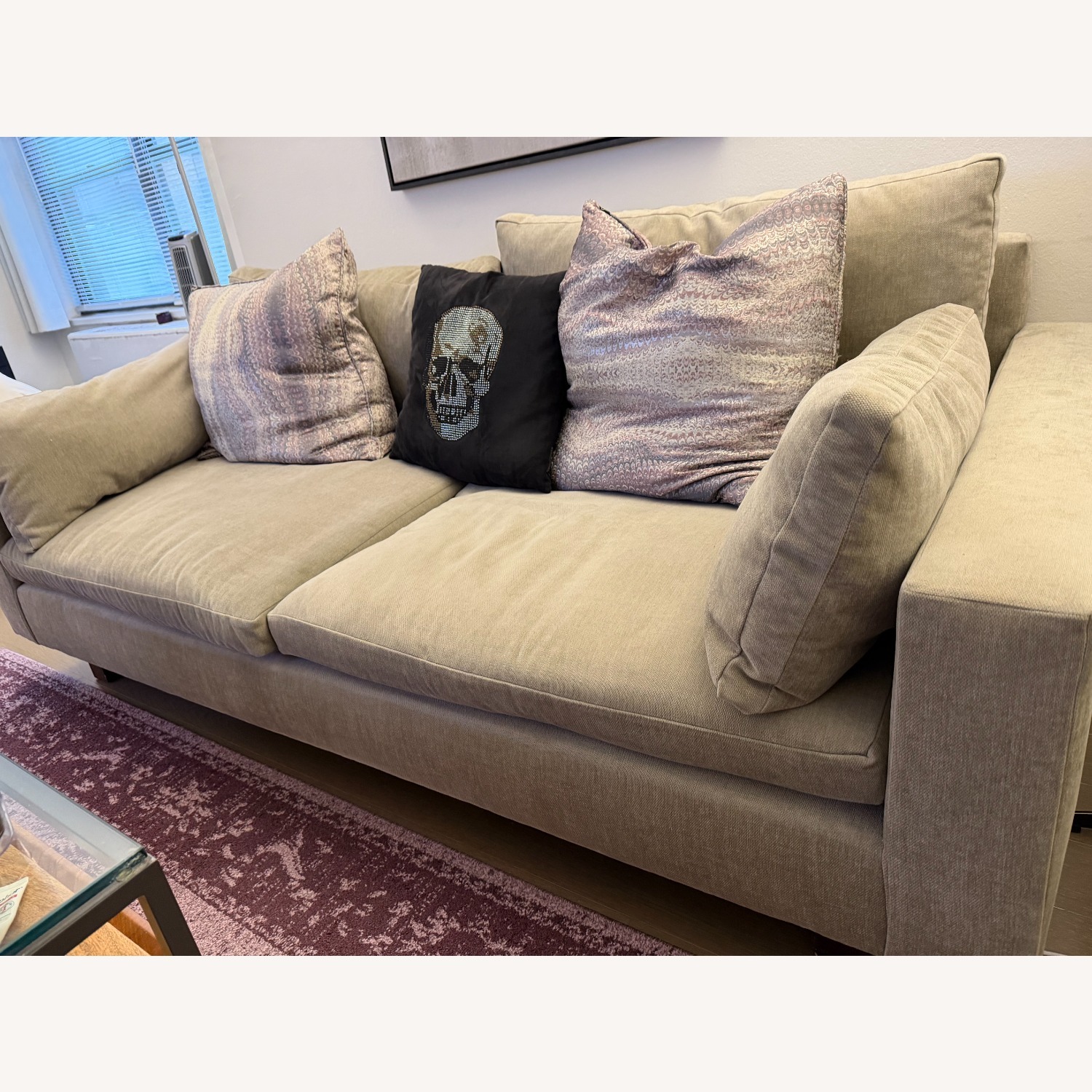 West Elm Harmony Light Gray Velvet 2 Seater Sofa - image-7