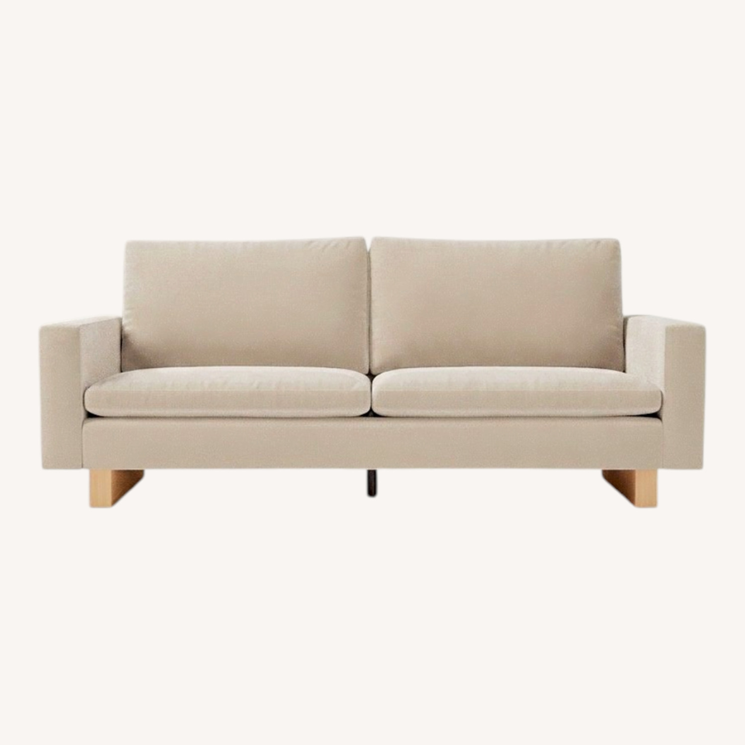 West Elm Harmony Light Gray Velvet 2 Seater Sofa - image-5