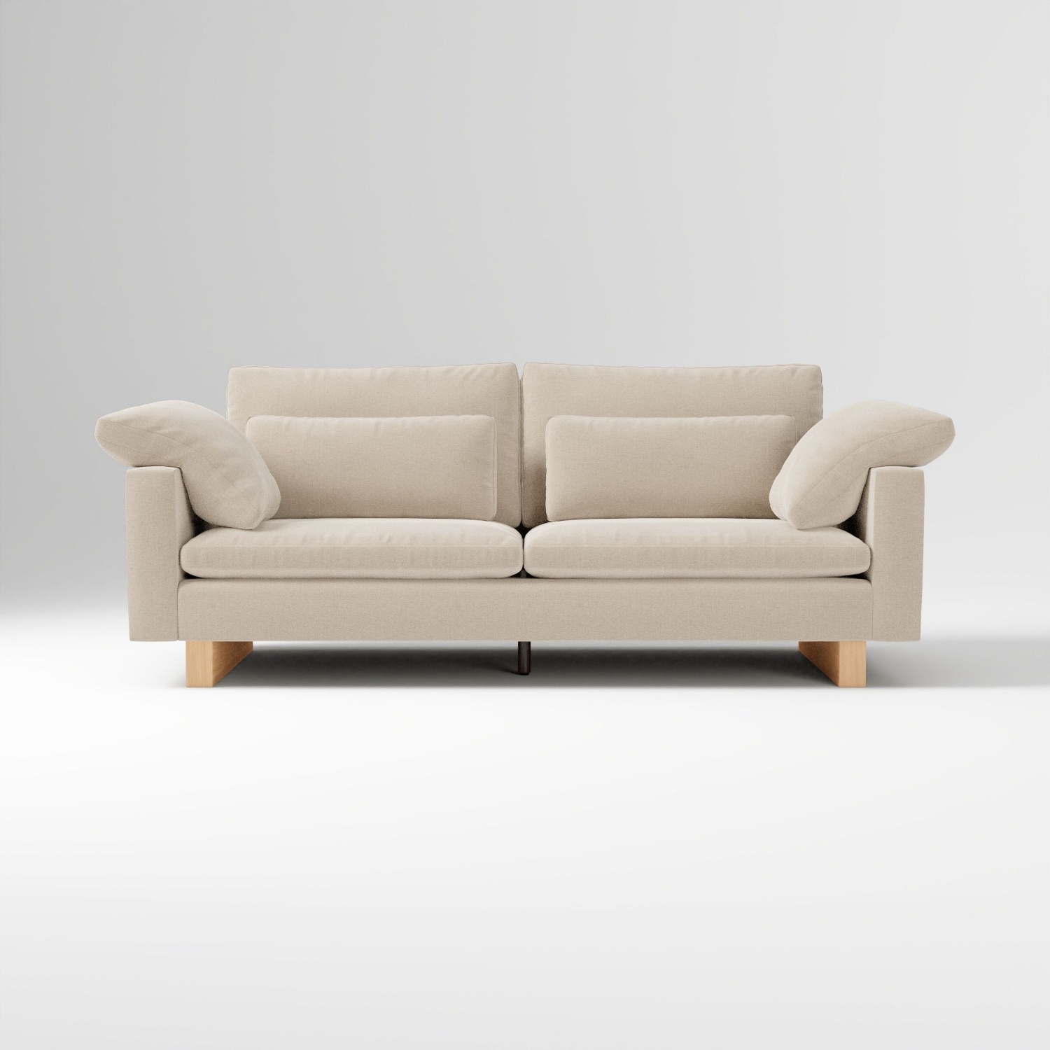 West Elm Harmony Light Gray Velvet 2 Seater Sofa - image-4
