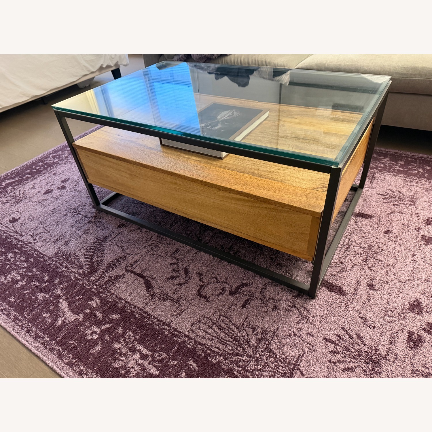 West Elm Box Frame Storage Coffee Table - image-2