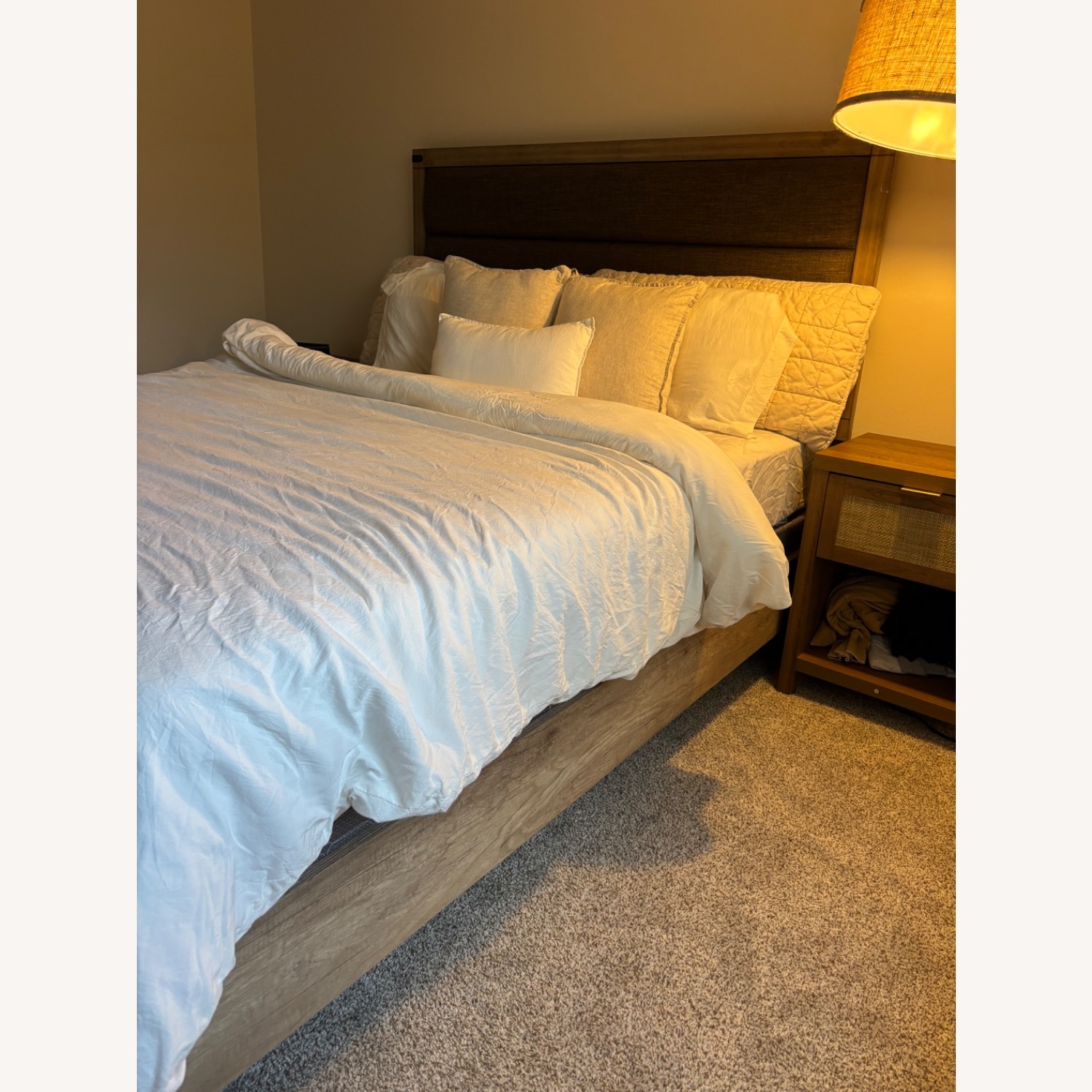 Natural Wood Queen Bed - image-2