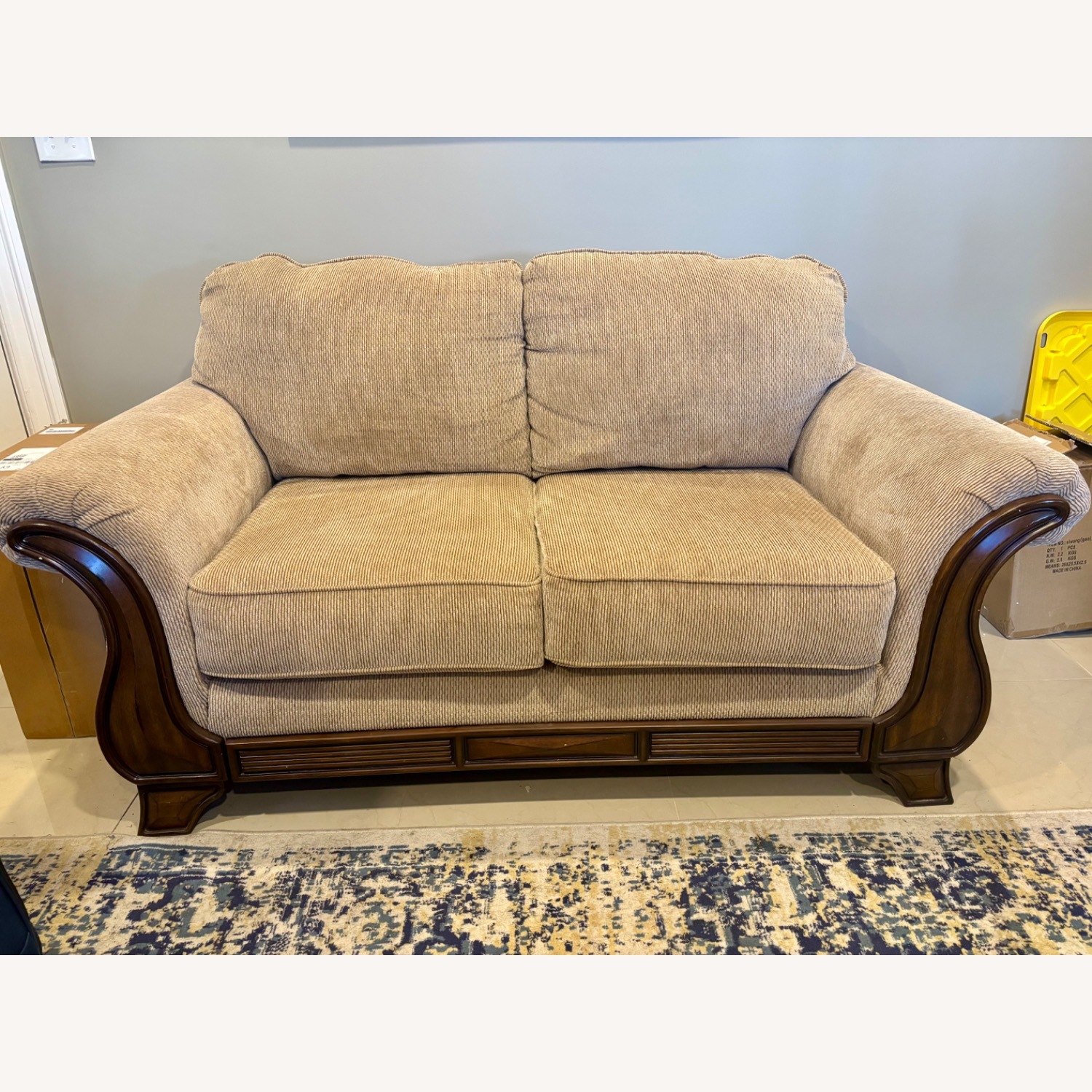 Light Brown 2 Seater Sofa - image-4