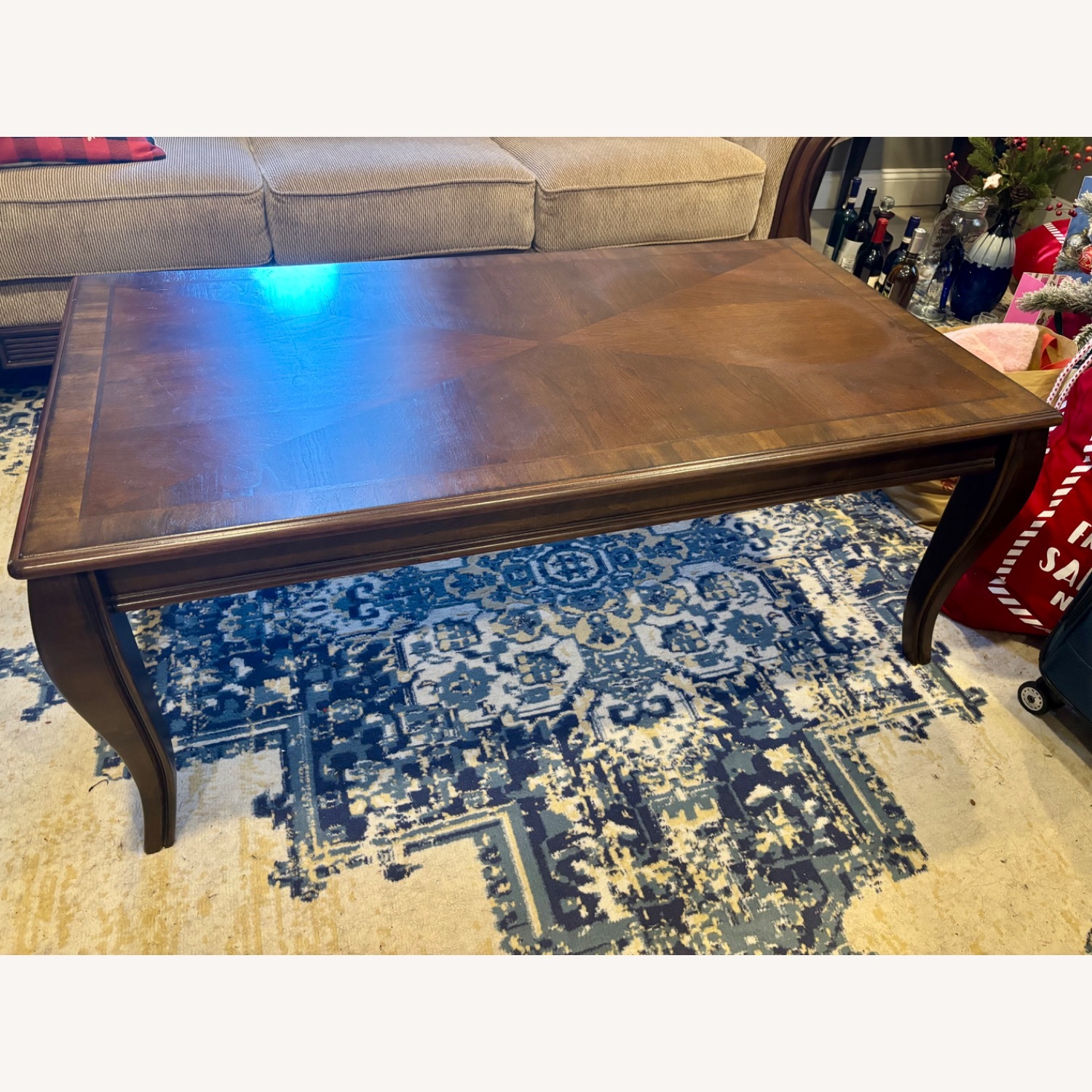 Dark Brown Wood Coffee Table - image-3