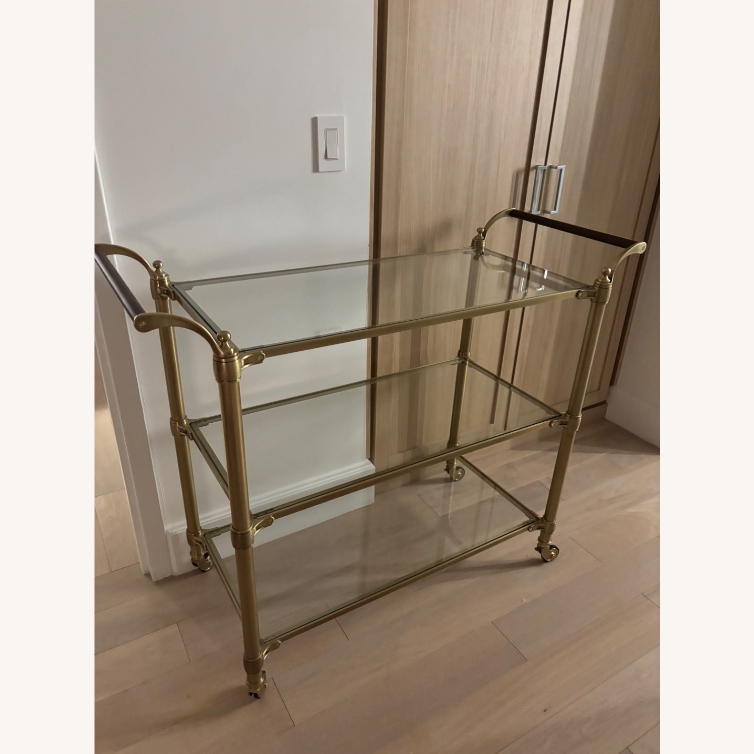 Williams Sonoma Beckett Gold Bar Cart - image-3