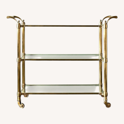 Used Williams Sonoma Beckett Gold Bar Cart for sale on AptDeco