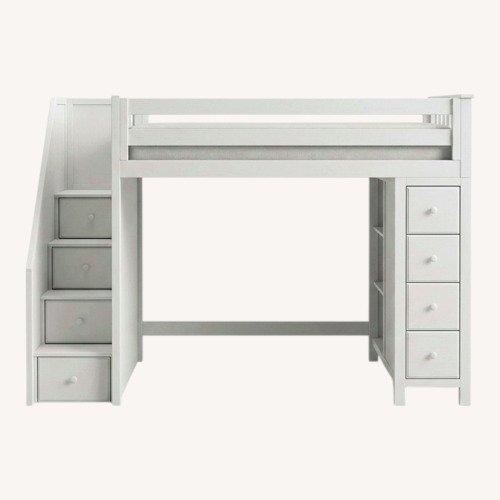 Used White Wood Loft including Bookshelf, Storage for sale on AptDeco