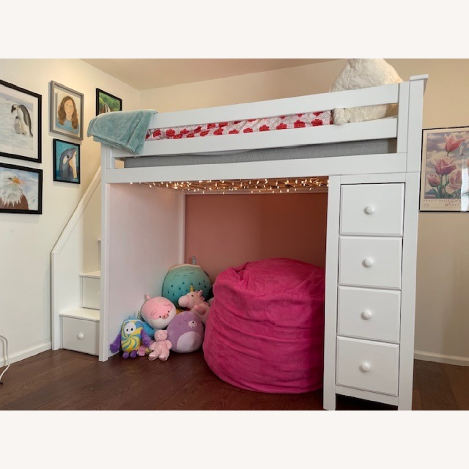 White Wood Loft including Bookshelf, Storage - image-4
