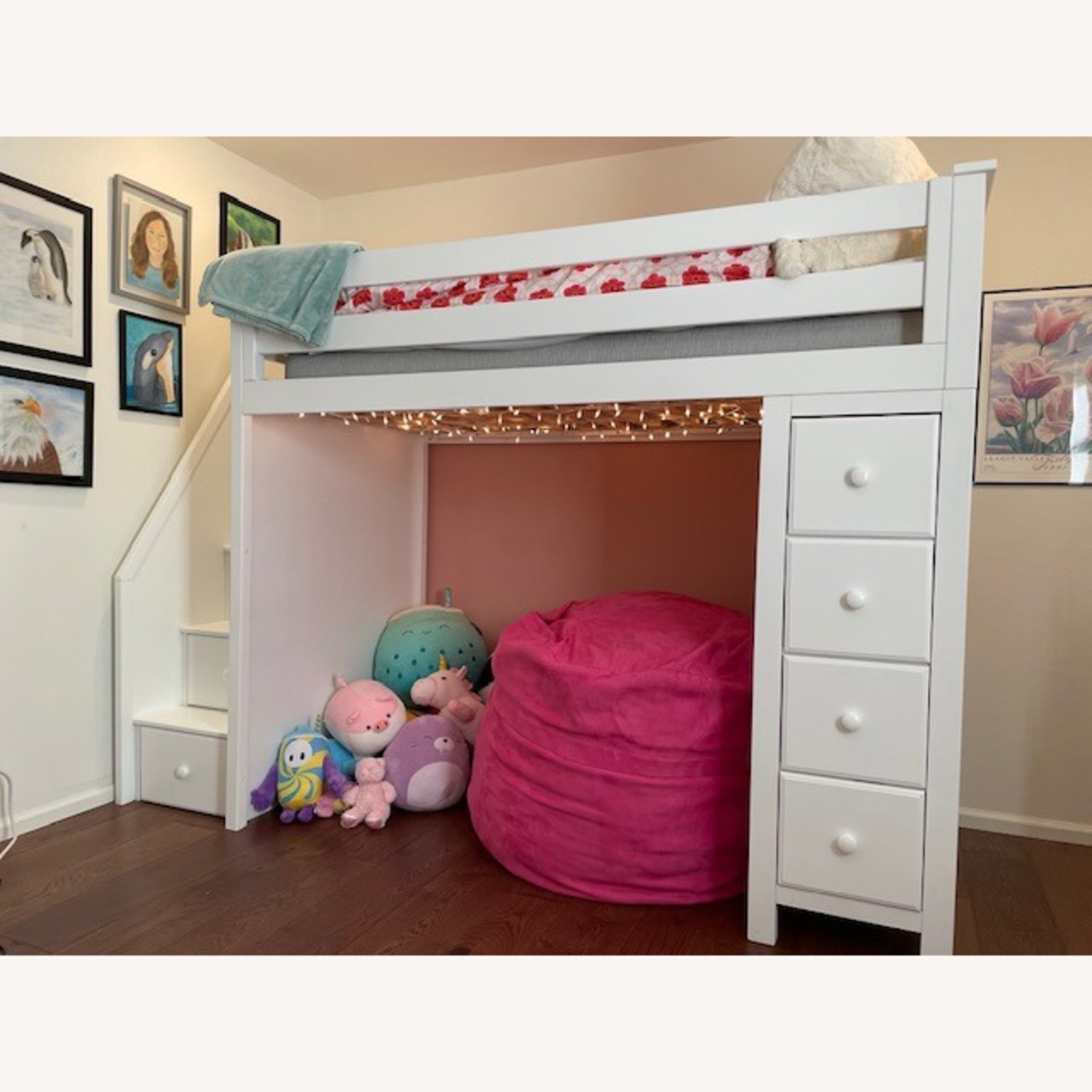 White Wood Loft including Bookshelf, Storage - image-3