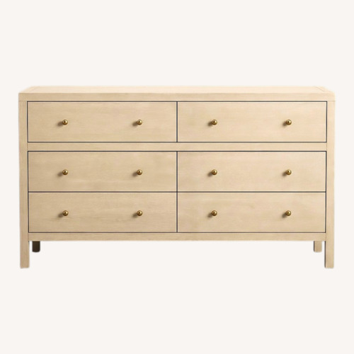 Used Celine 6-Drawer Dresser Light Ash/Gold for sale on AptDeco