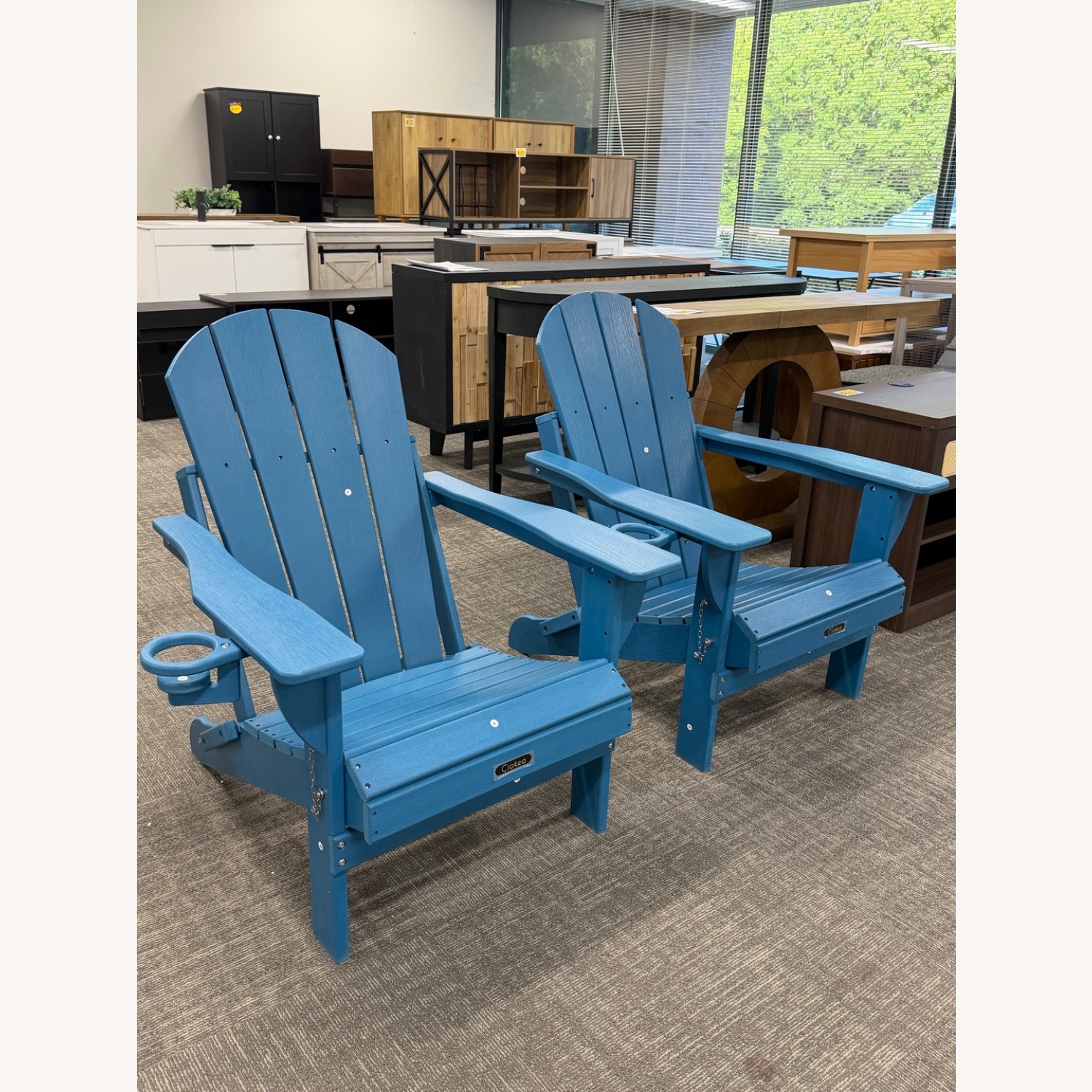 Set of 2 Adirondack Chairs Royal Blue - image-3