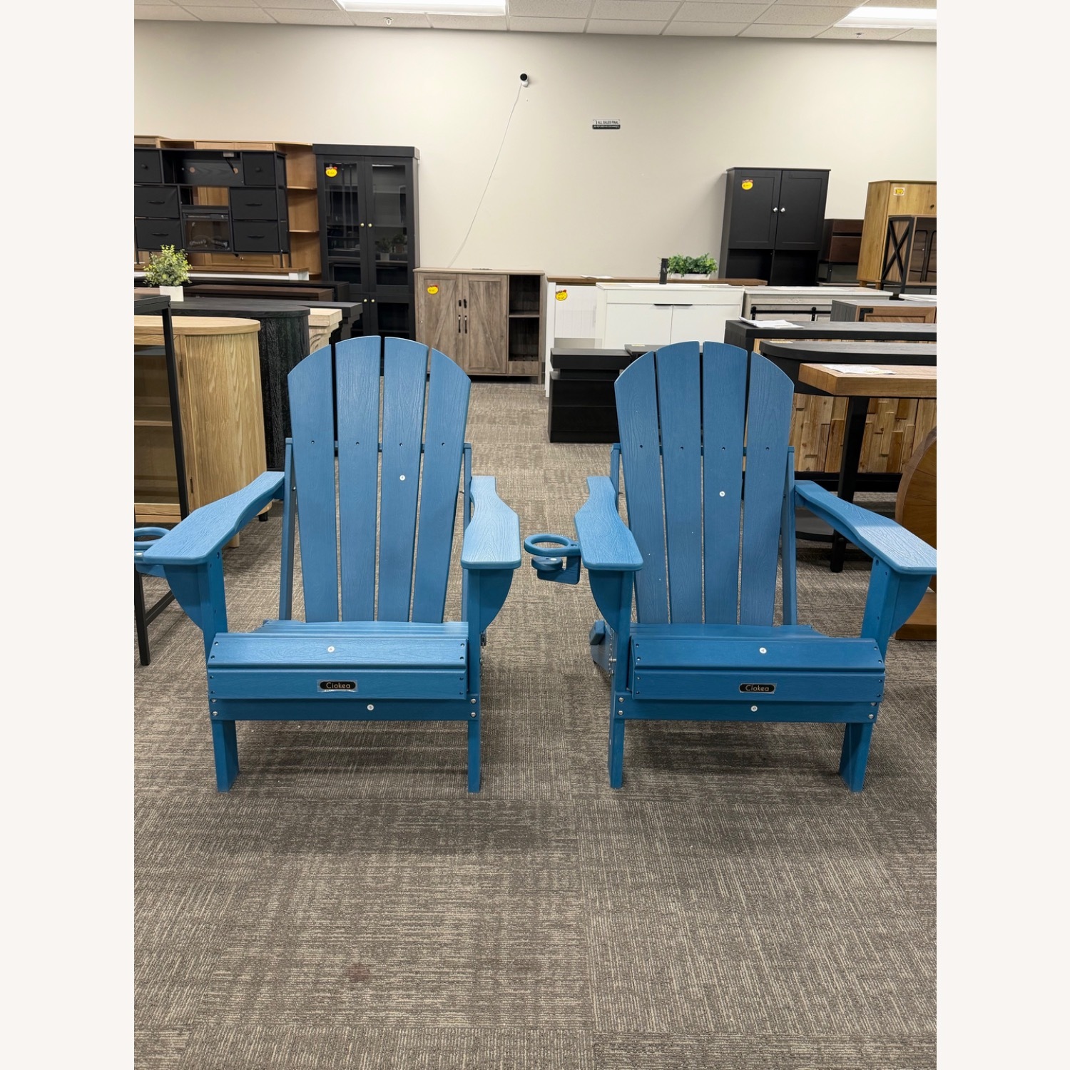 Set of 2 Adirondack Chairs Royal Blue - image-1
