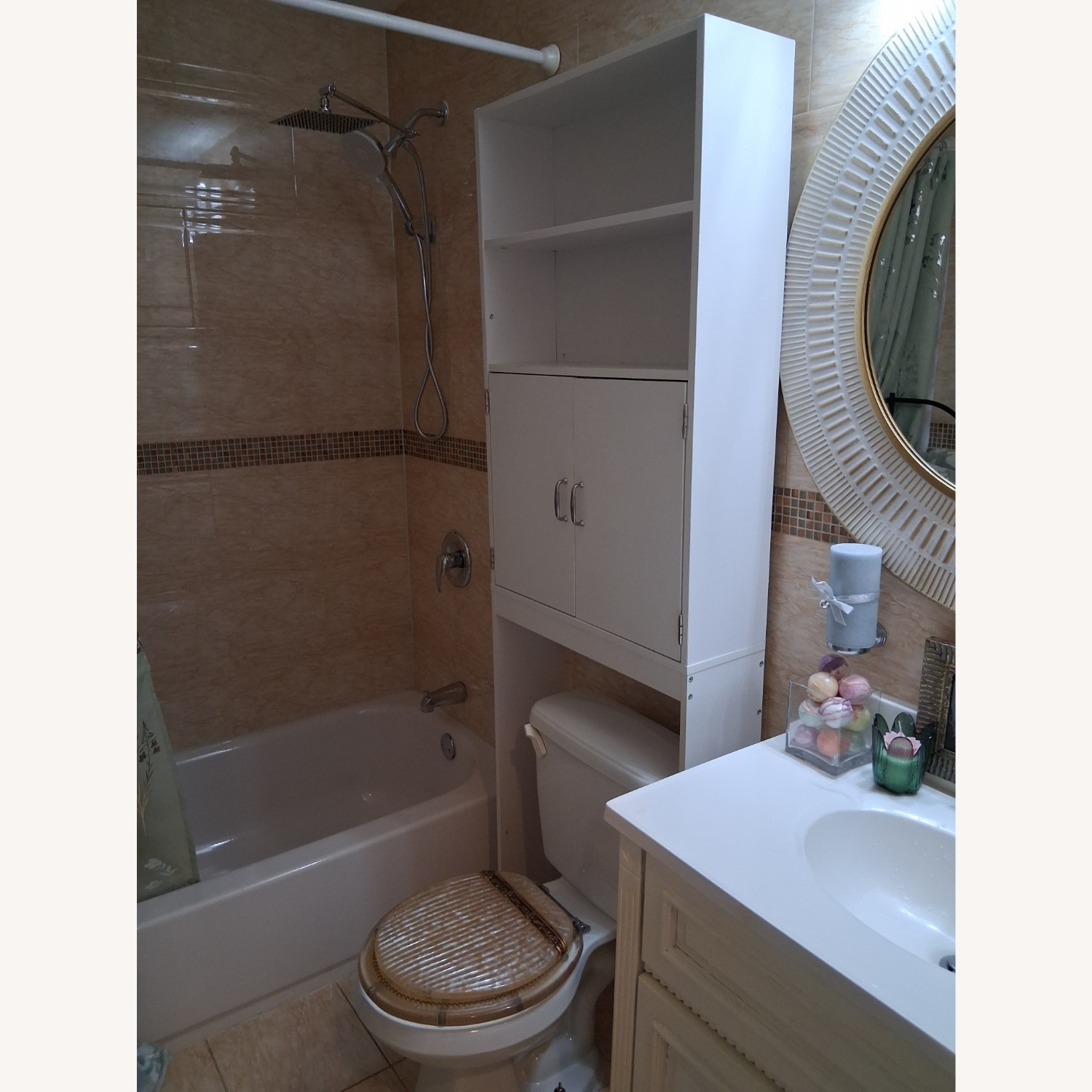 White Wall Unit/Bathroom Storage - image-2