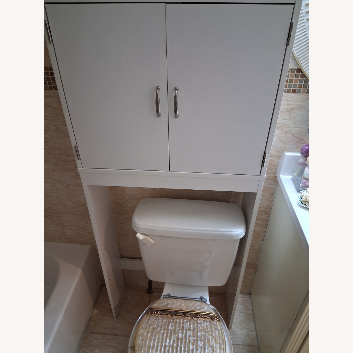 White Wall Unit/Bathroom Storage - image-1