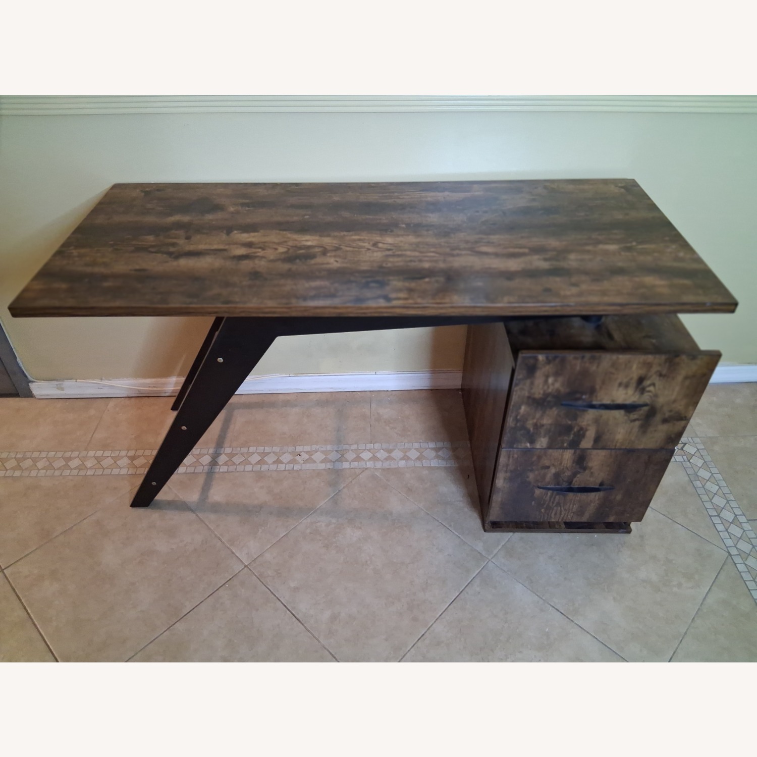 Contemporary Desk with File Drawers - image-1