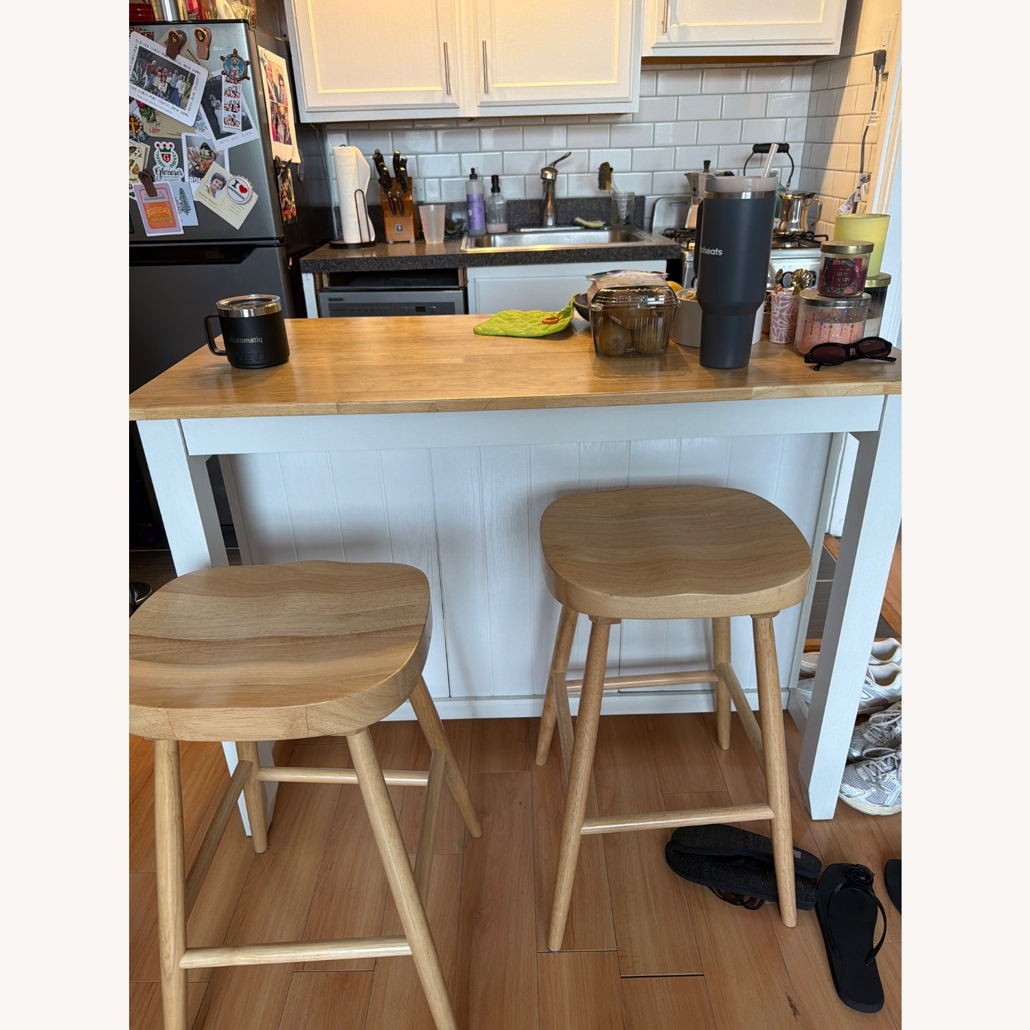 Wayfair Beachcrest Home White Wood Kitchen Island - image-1