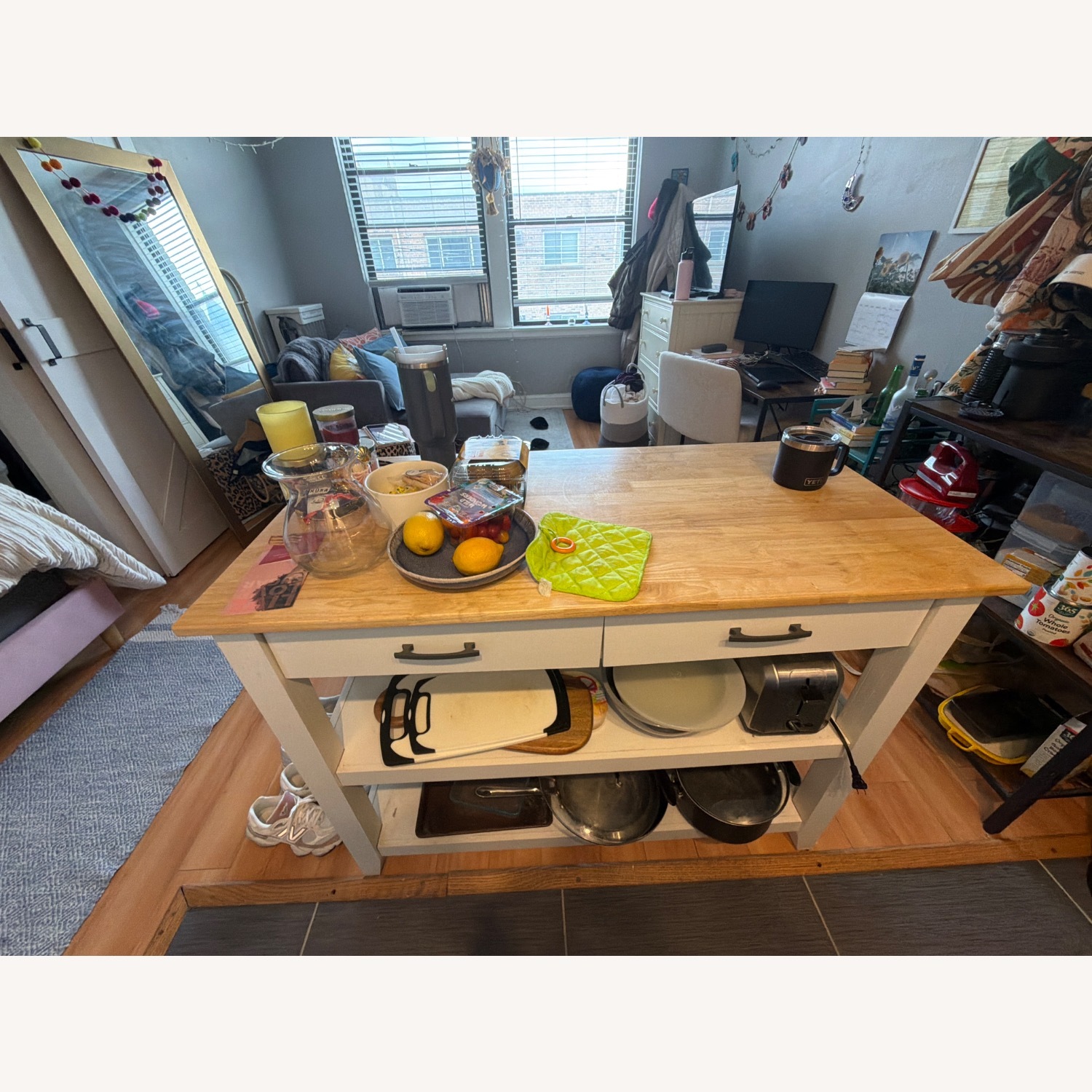 Wayfair Beachcrest Home White Wood Kitchen Island - image-2
