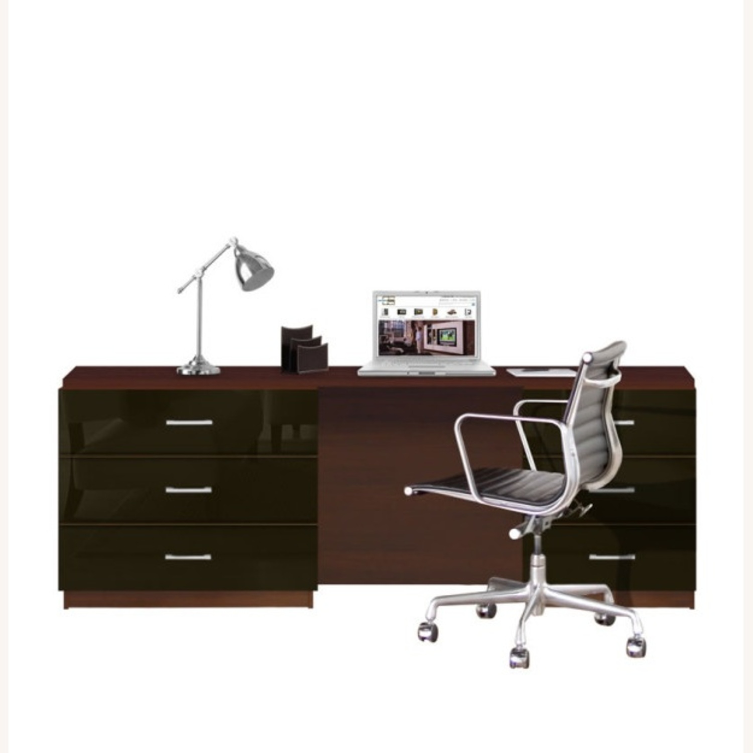Contempo Space Dark Brown Desk - image-6