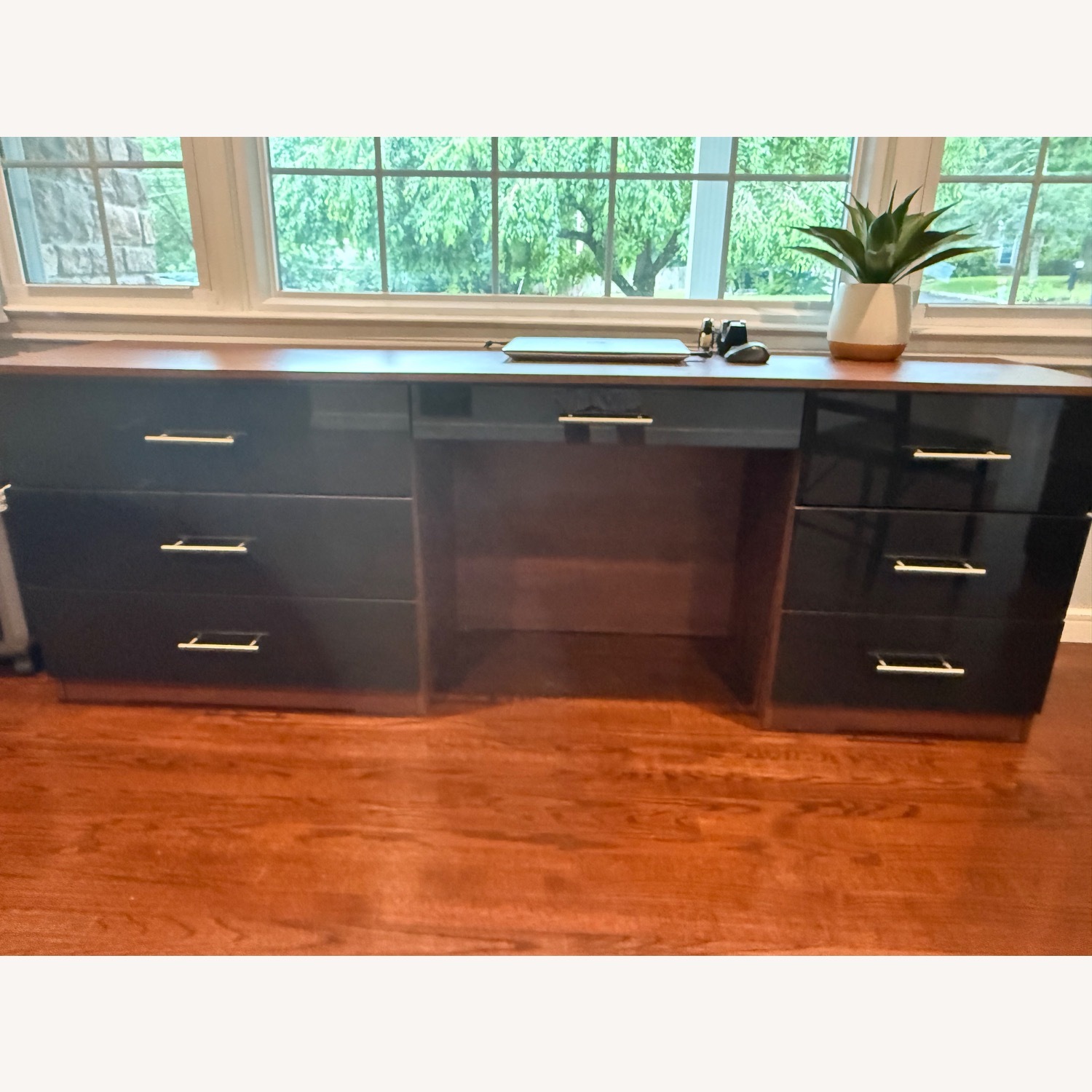 Contempo Space Dark Brown Desk - image-1