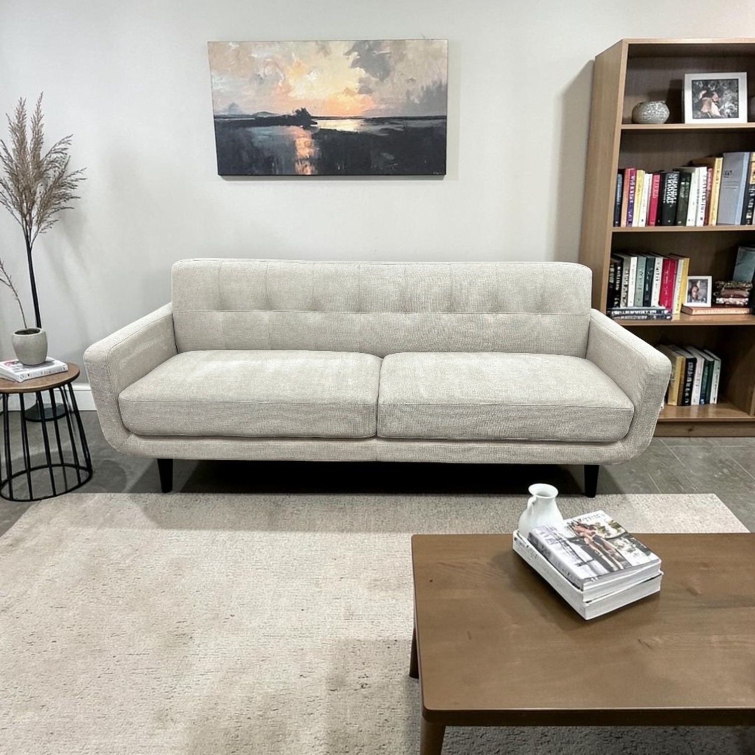 At Home Hadley Tufted Back Sofa - Taupe - image-1