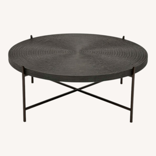 Used Crate & Barrel Sanskrit Dark Brown Metal Coffee Table for sale on AptDeco
