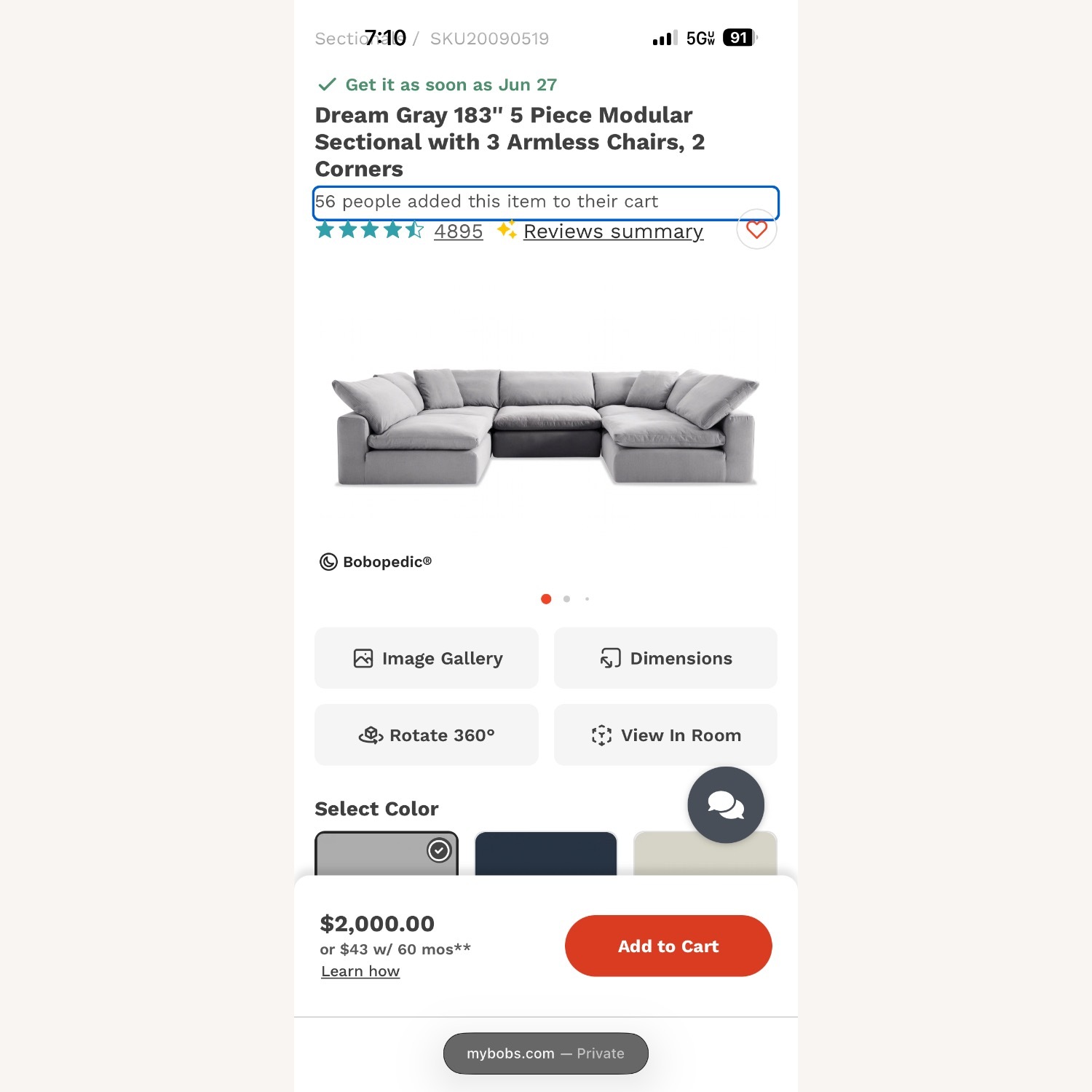 Bob's Discount Furniture Dream 3+ Piece Sectional - image-2
