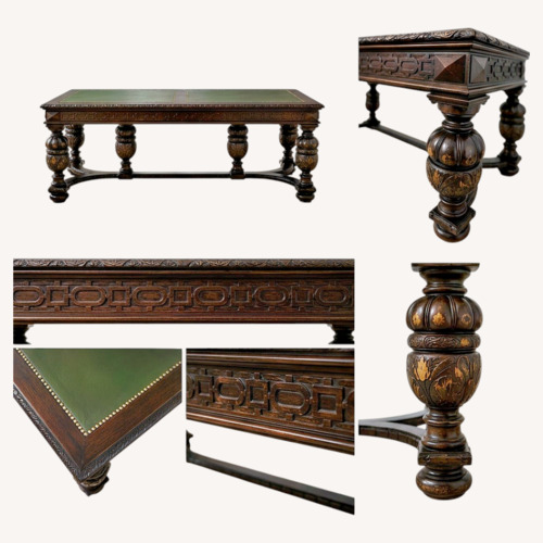 Used Renaissance Revival Style Dark Brown Wood Desk for sale on AptDeco