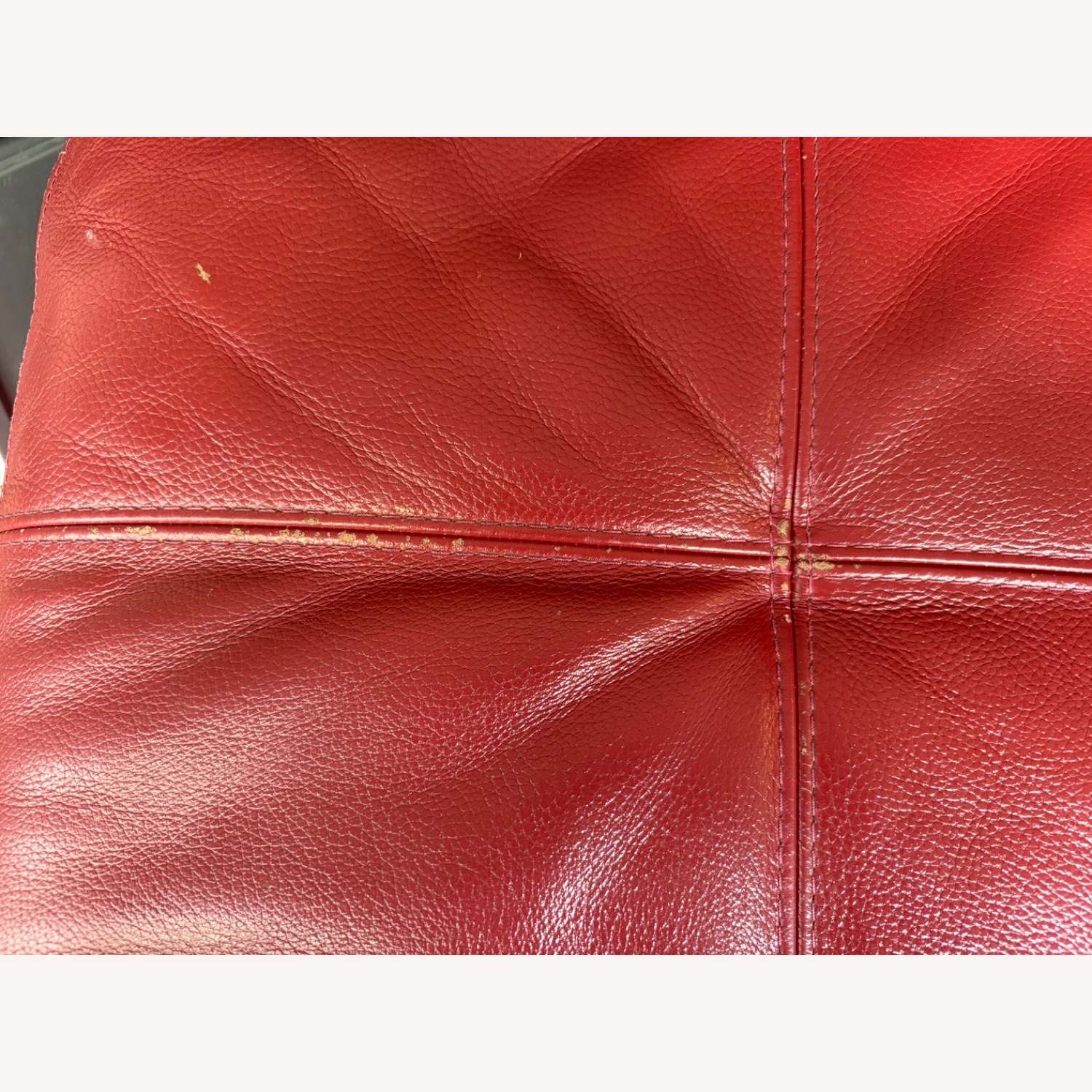 Macy's Red Leather 3+ Piece Sectional - image-8