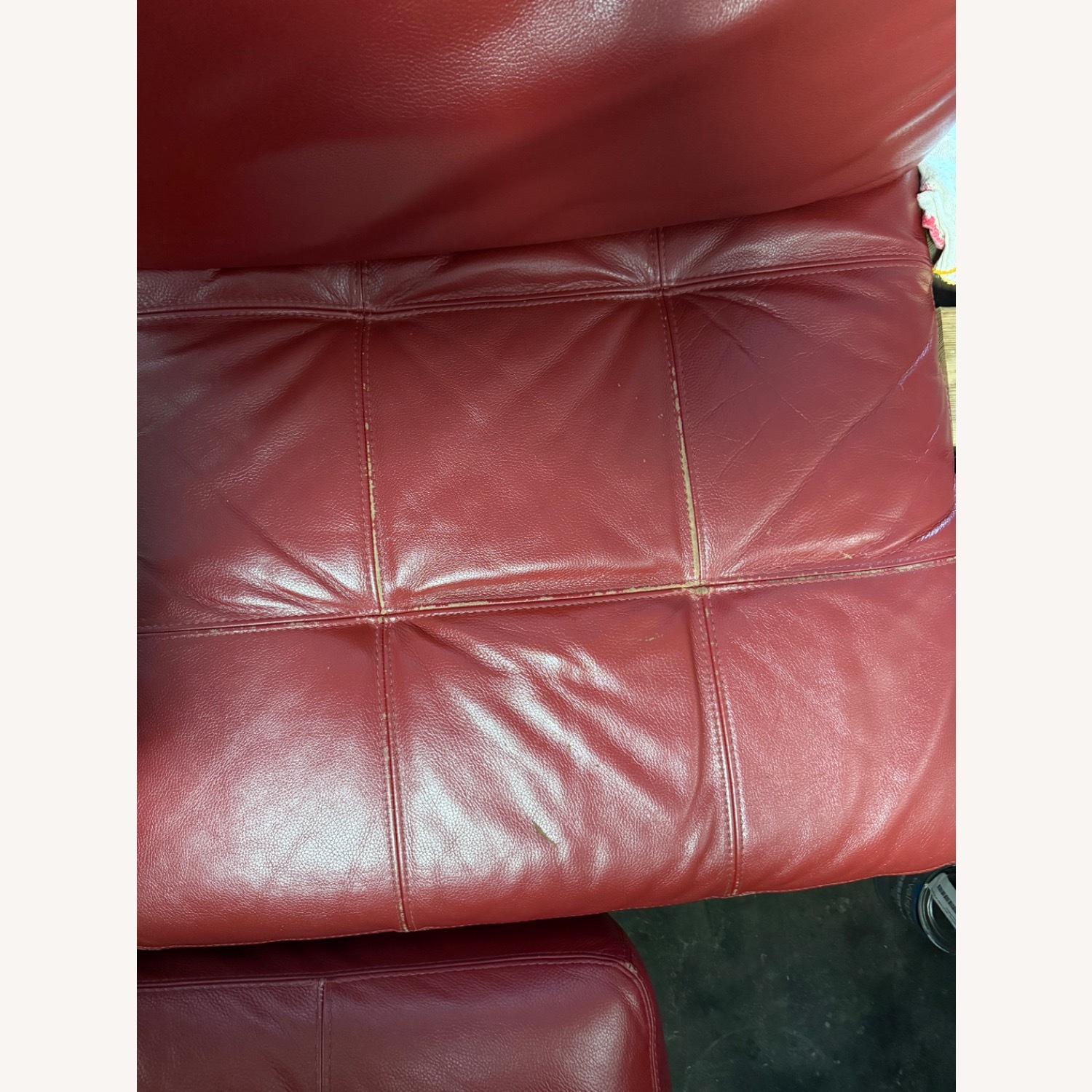 Macy's Red Leather 3+ Piece Sectional - image-6