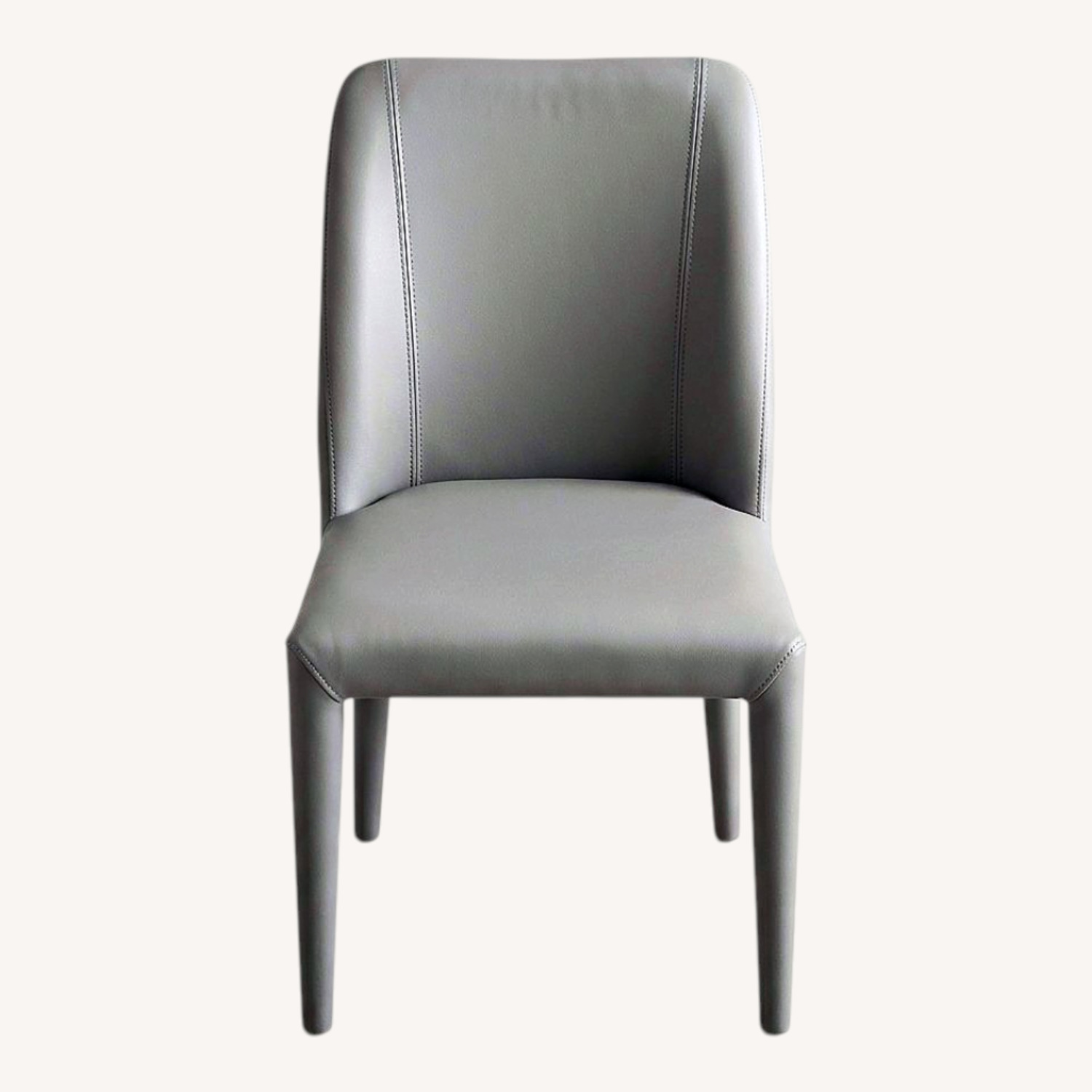Lazzoni Aria Light Gray Leather Dining Chairs - image-4