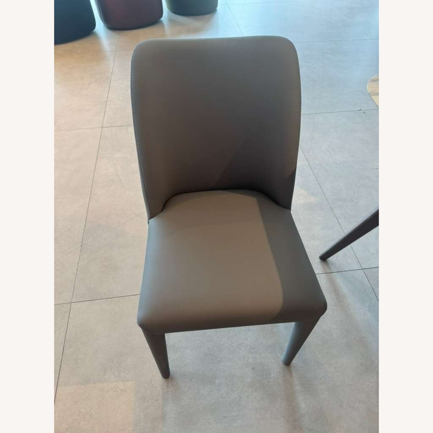 Lazzoni Aria Light Gray Leather Dining Chairs - image-1