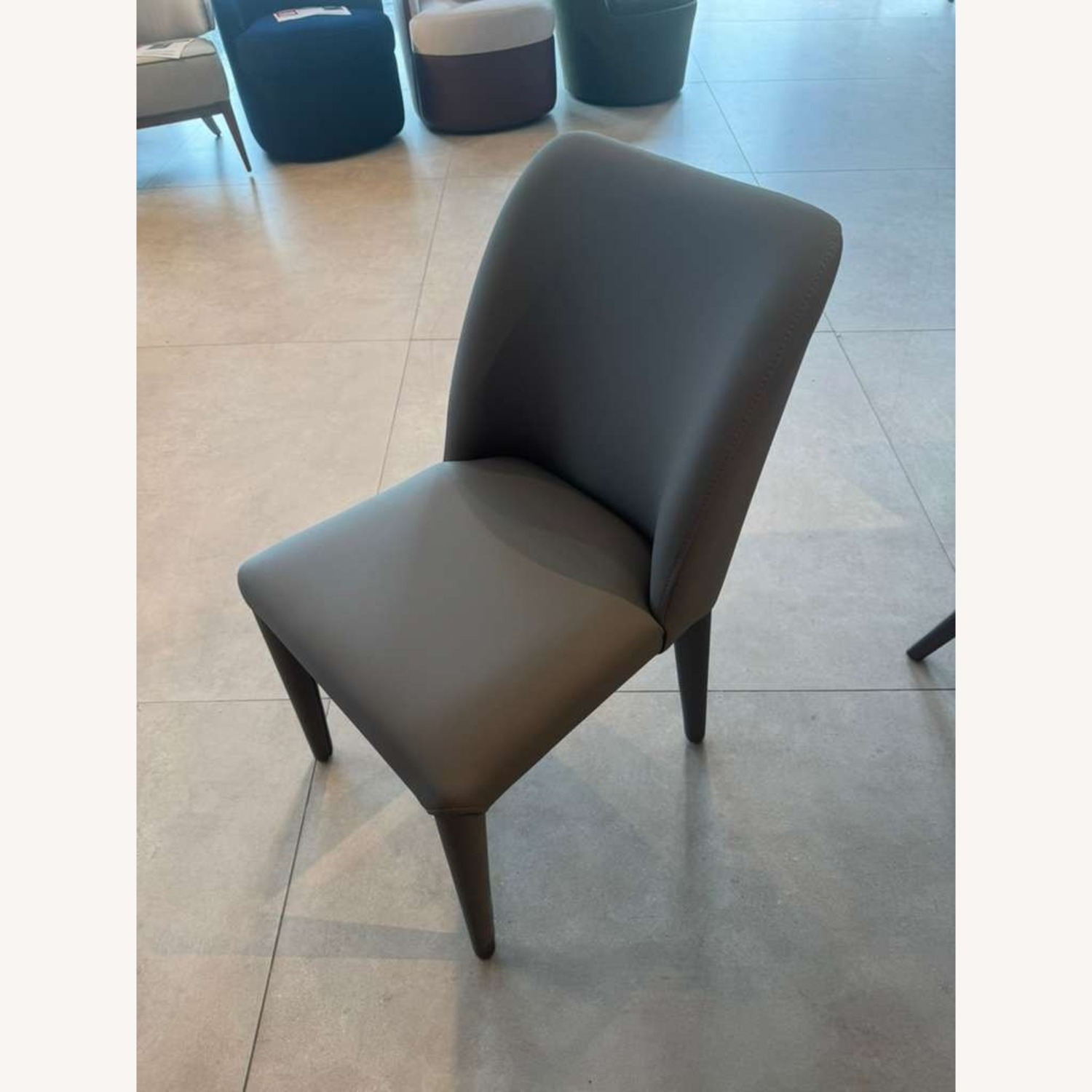 Lazzoni Aria Light Gray Leather Dining Chairs - image-2