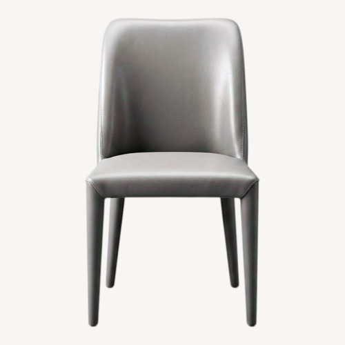 Used Lazzoni Aria Light Gray Leather Dining Chairs for sale on AptDeco