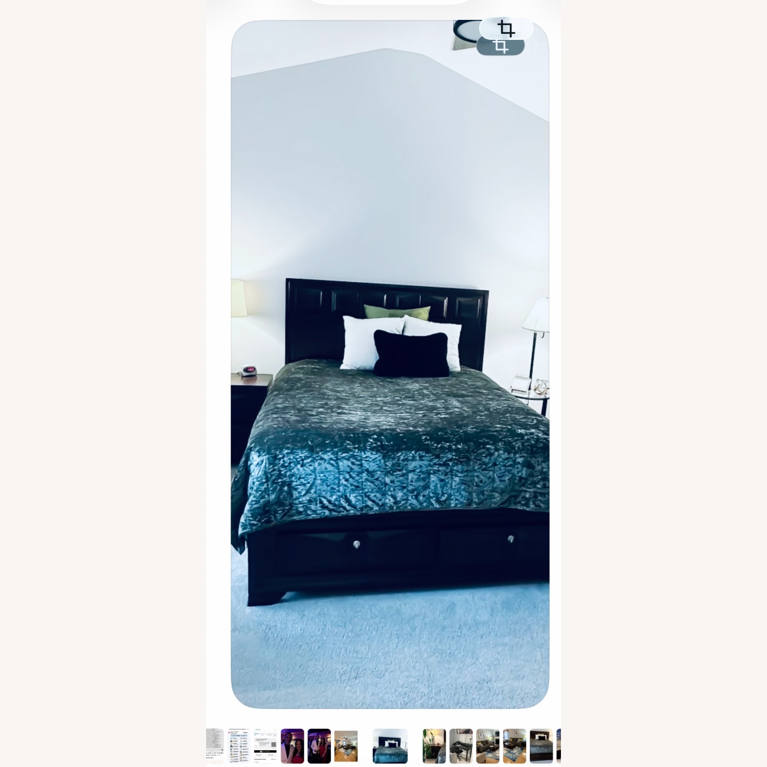 Vintage/Antique Finds Dark Brown Wood Queen Bed - image-1